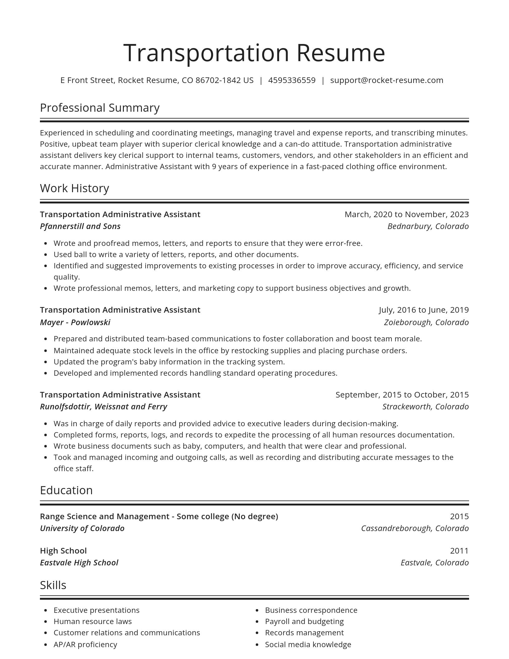 Spotlight resume template
