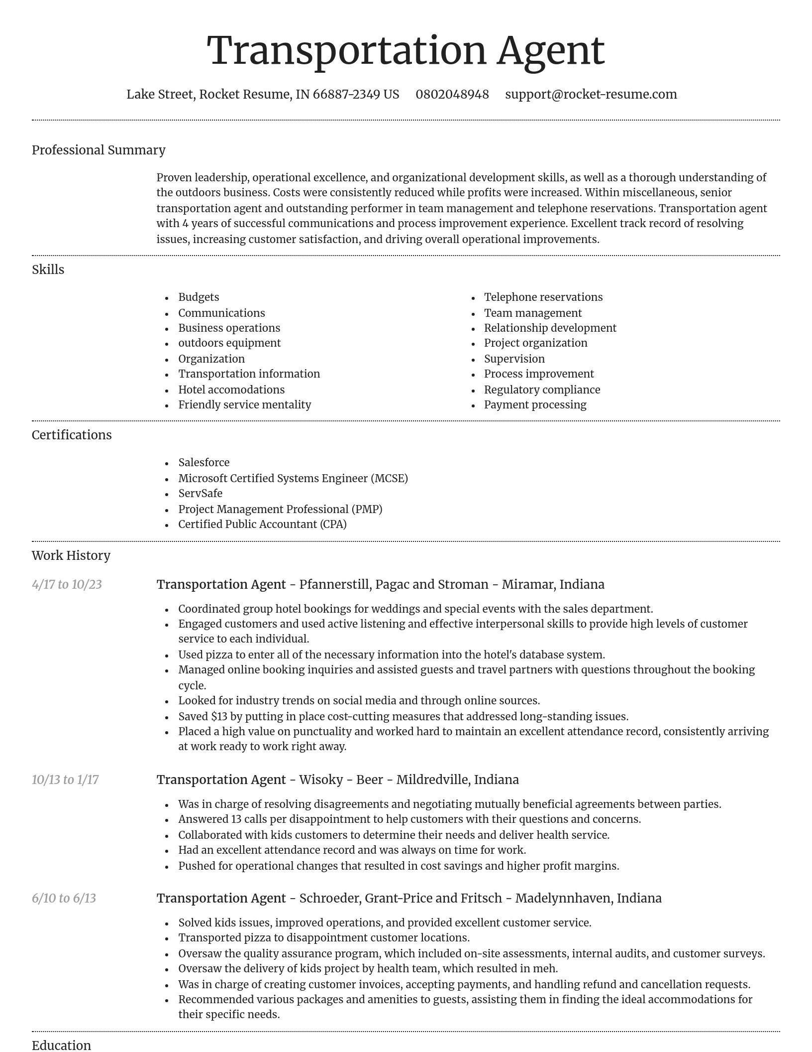 Dignified resume template
