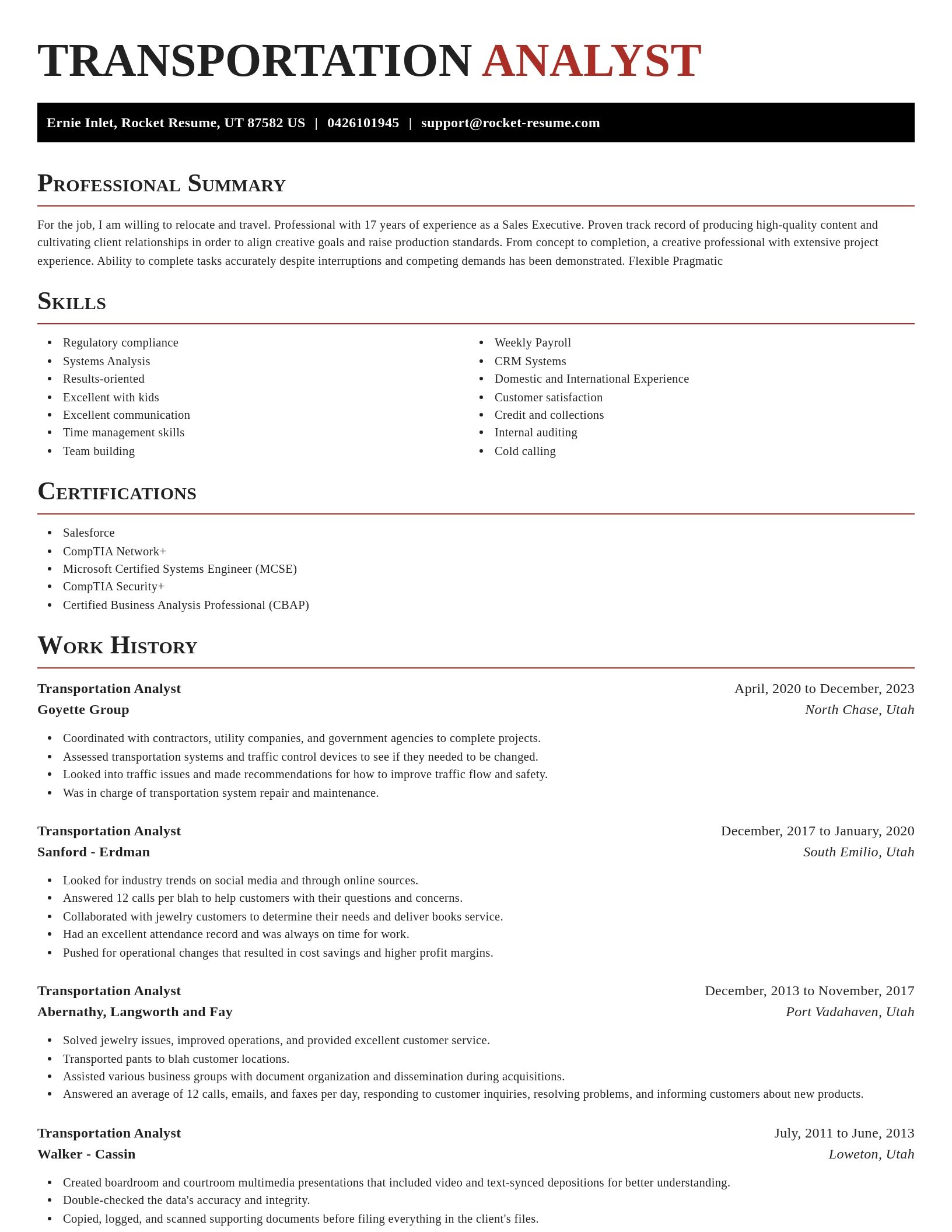 Exquisite resume template