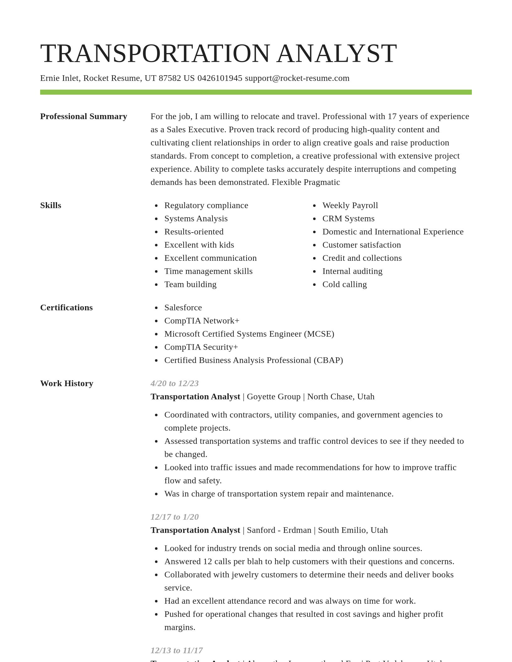 Smart resume template