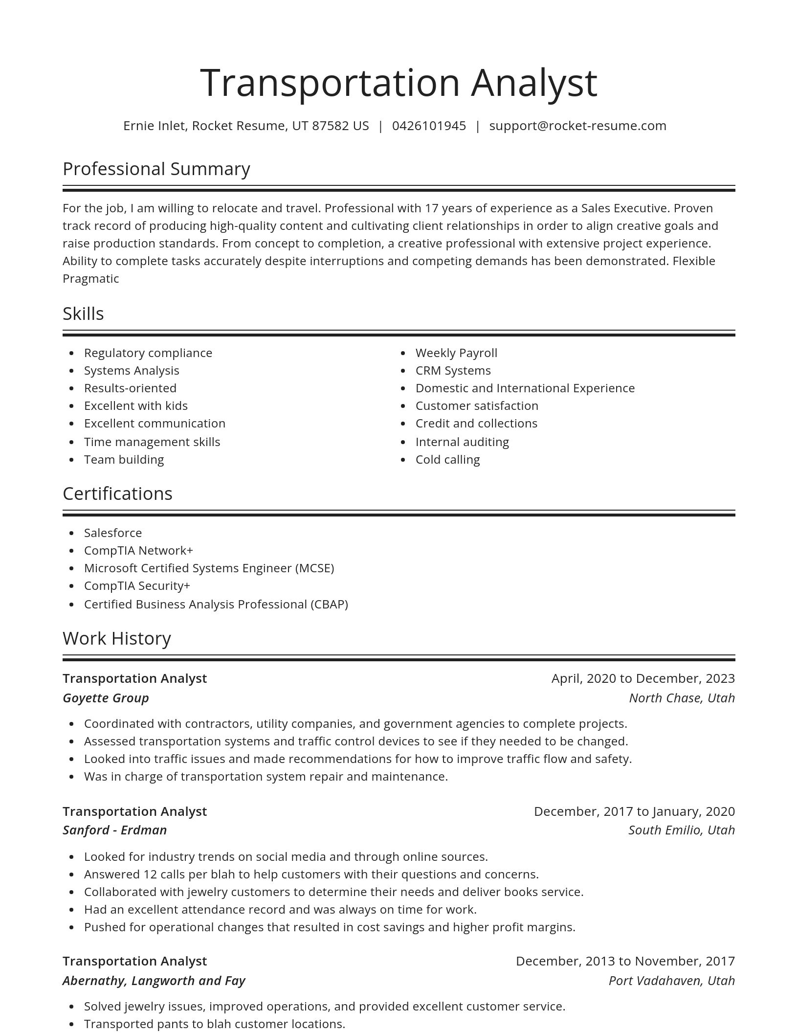 Spotlight resume template