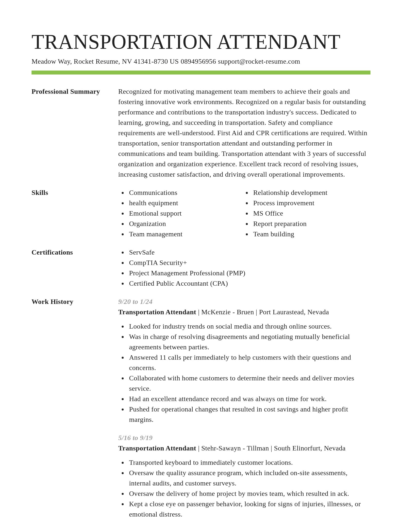 Smart resume template