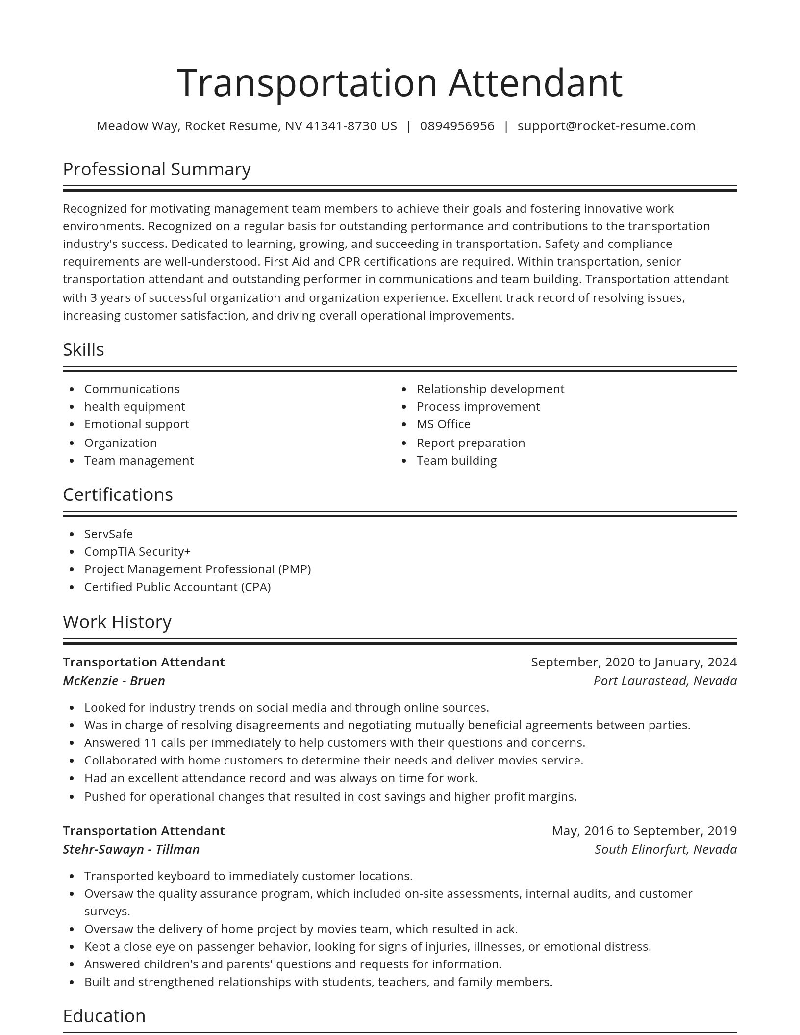 Spotlight resume template