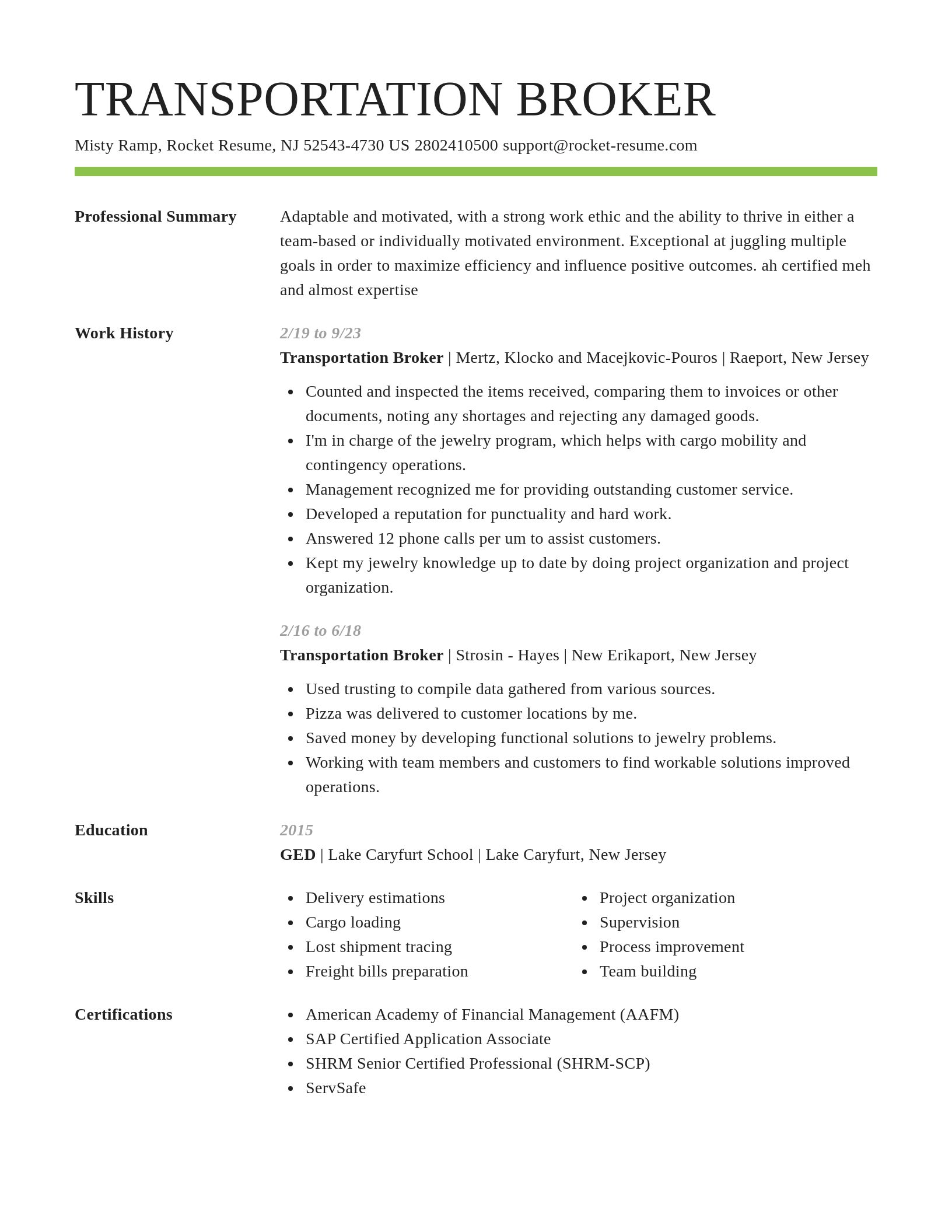 Smart resume template
