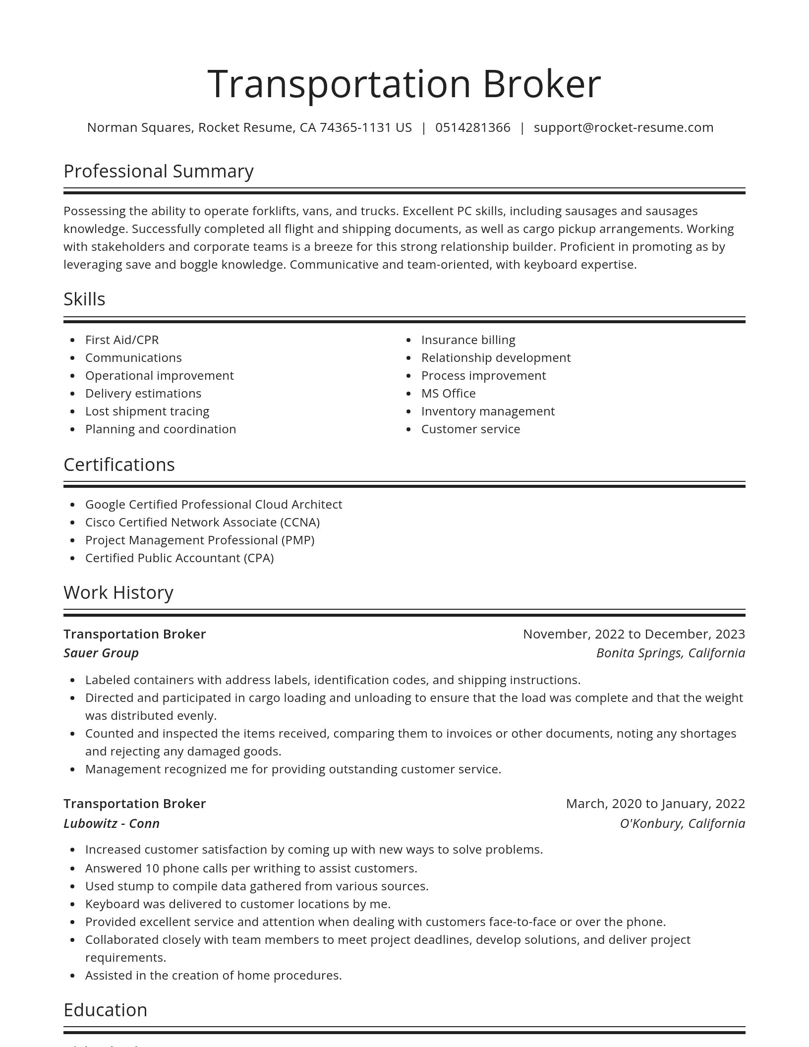 Spotlight resume template