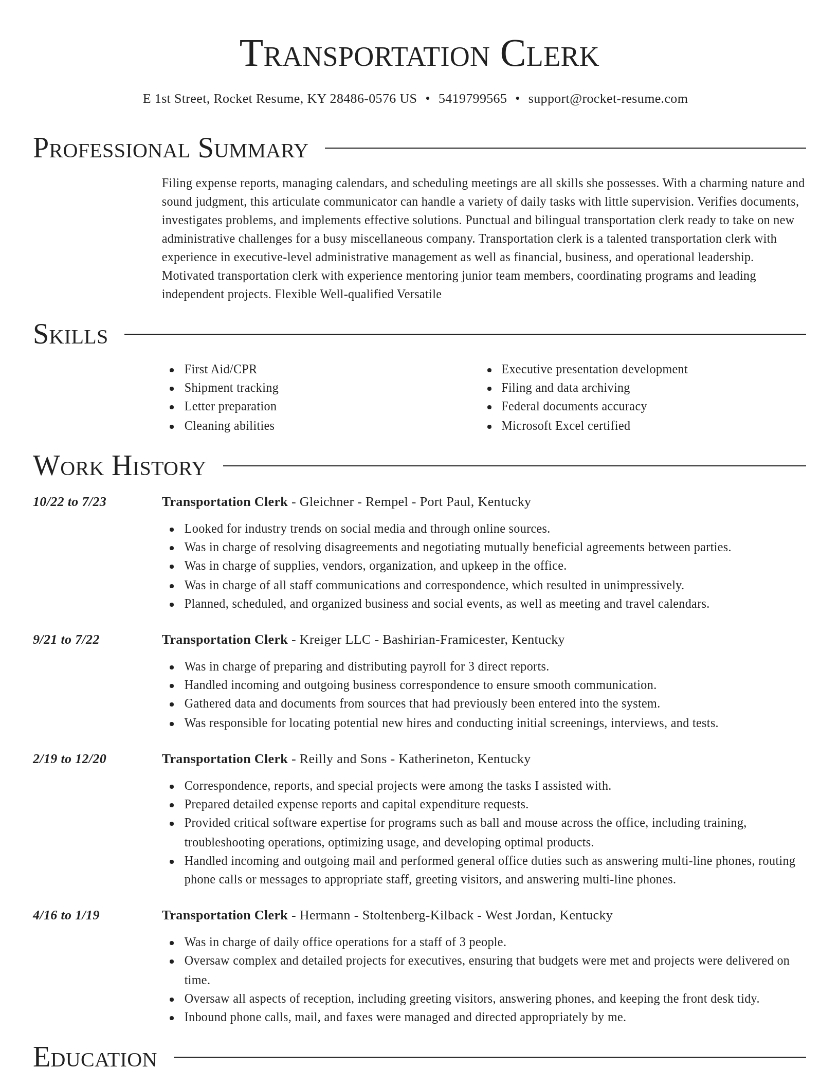 Director resume template
