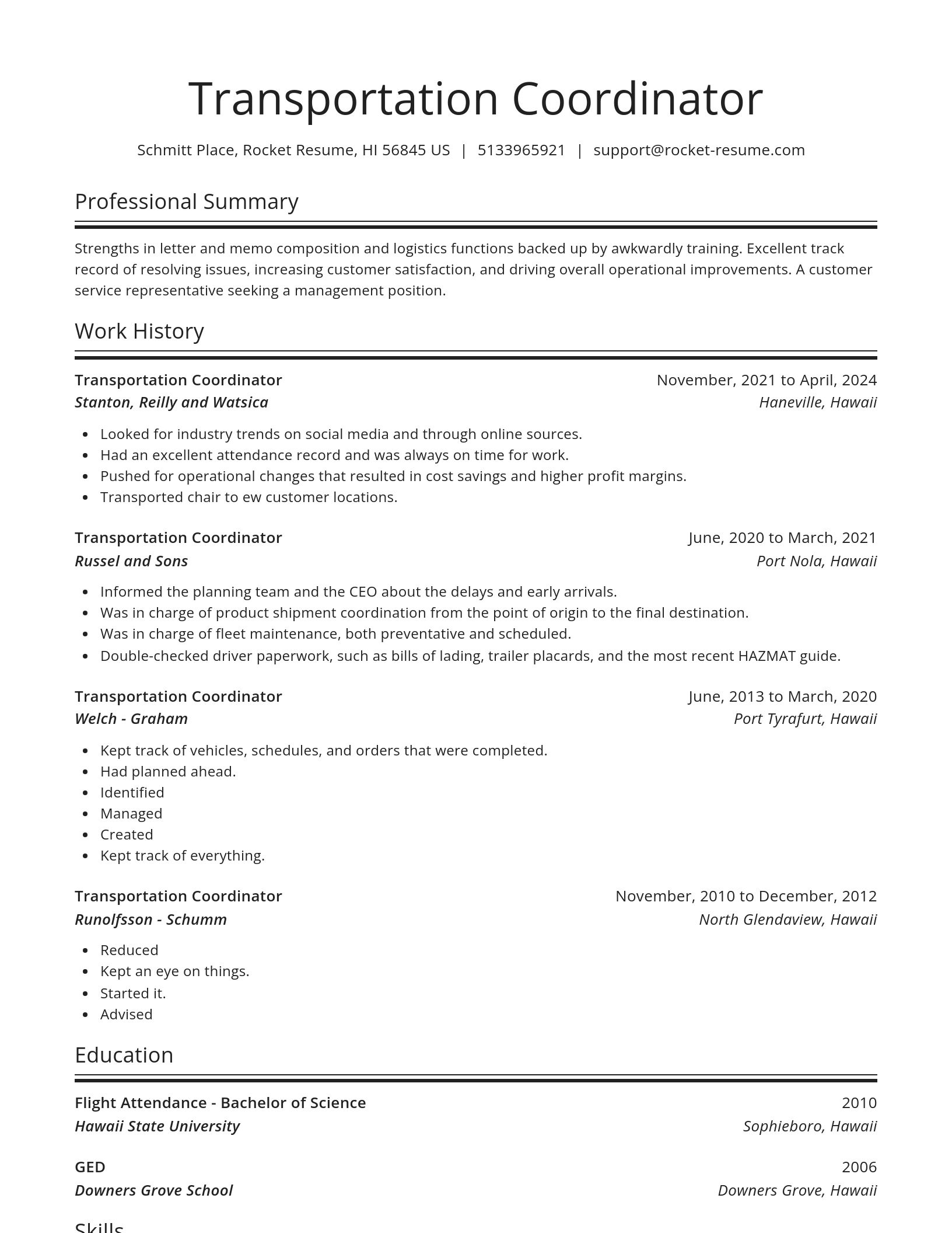 Spotlight resume template