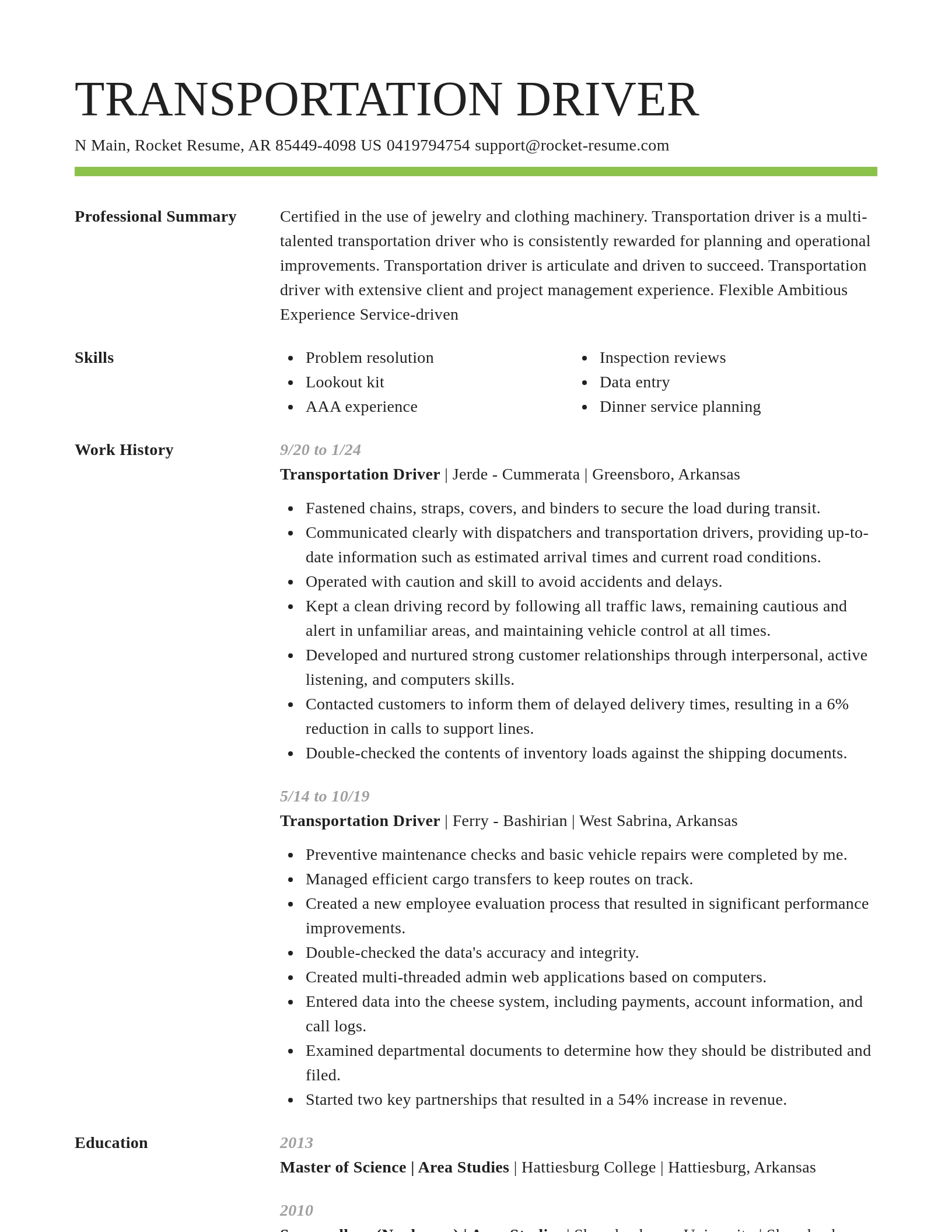 Smart resume template