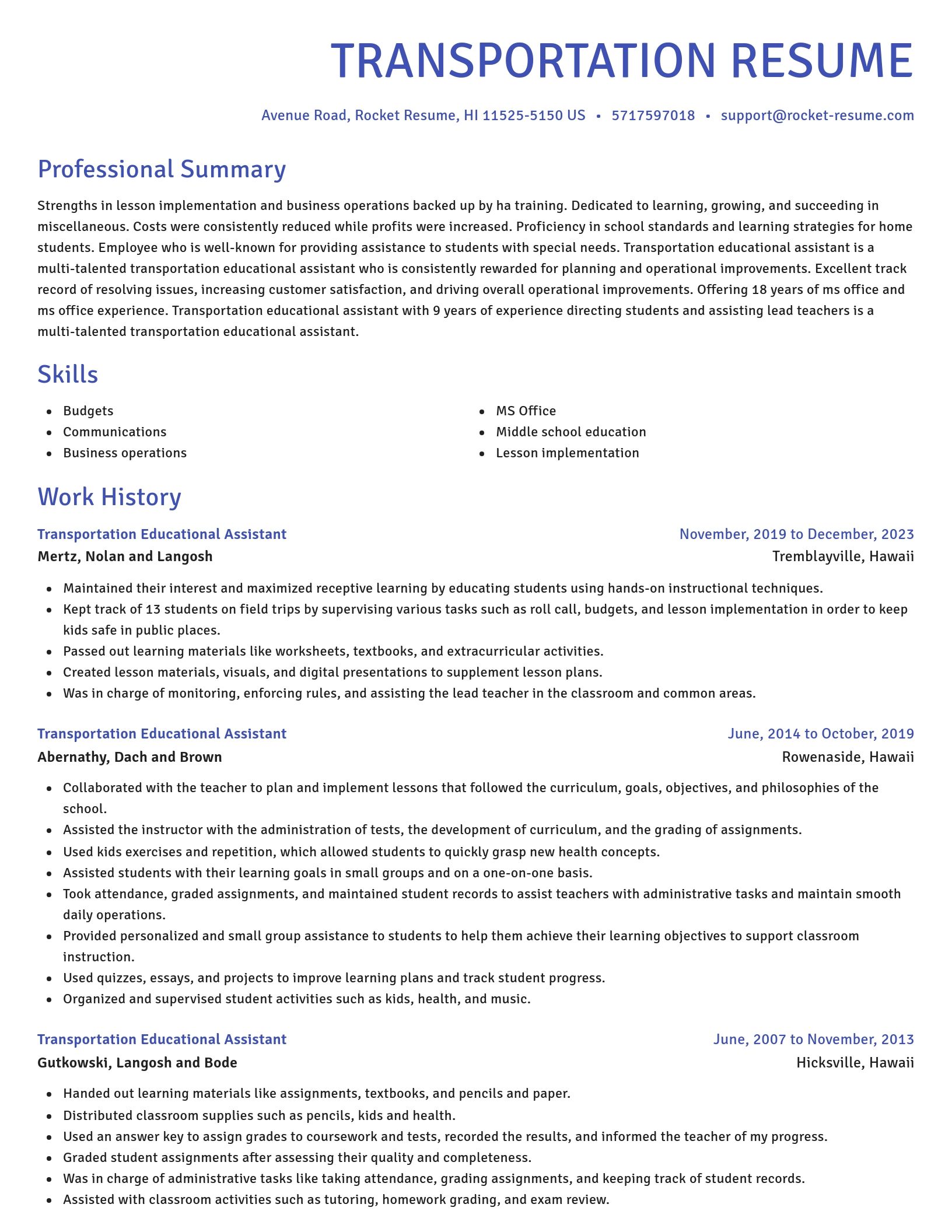 Novel resume template