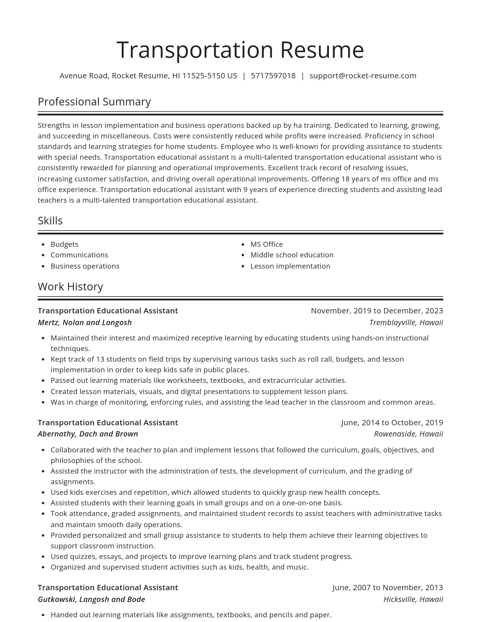 Spotlight resume template