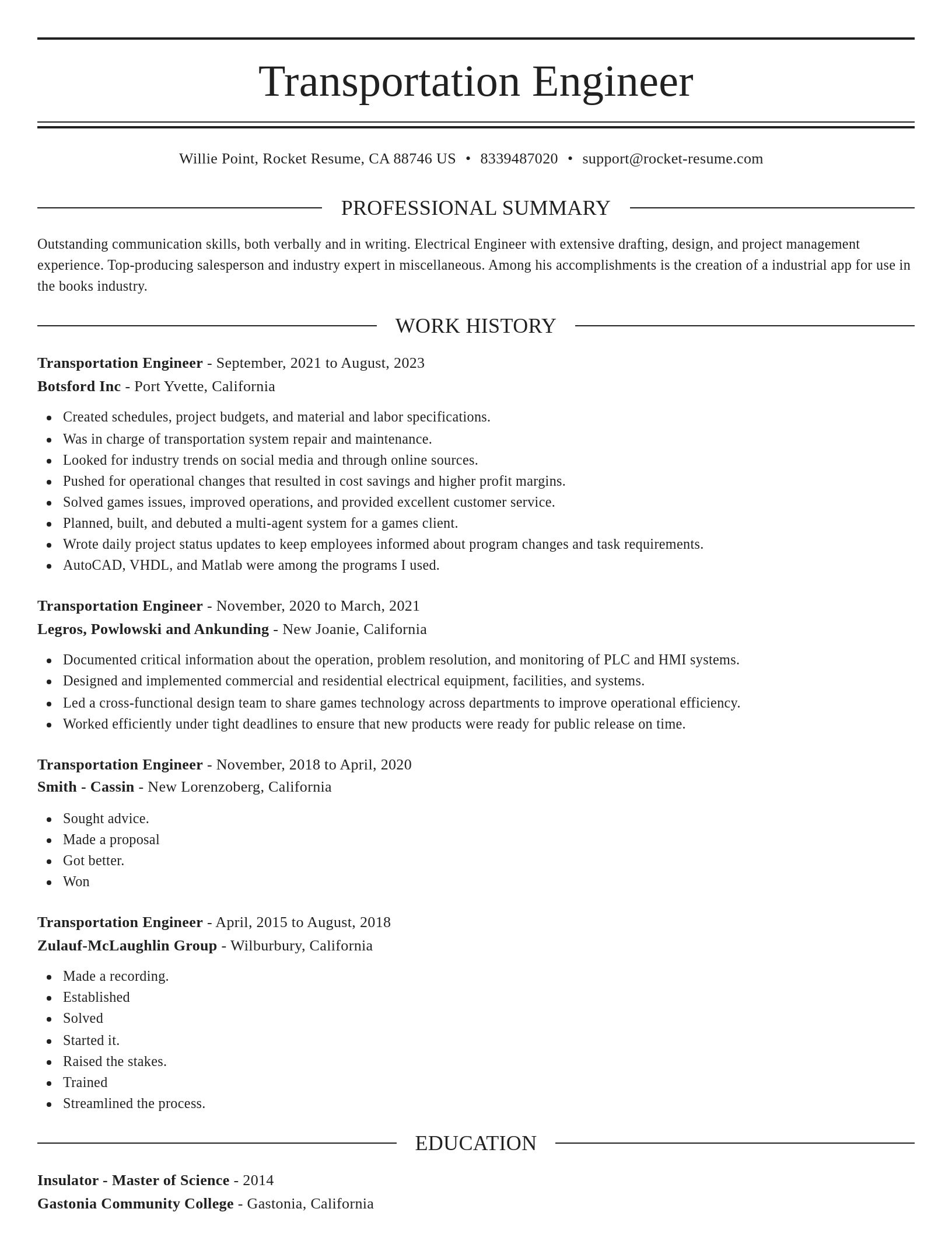 Elegant resume template