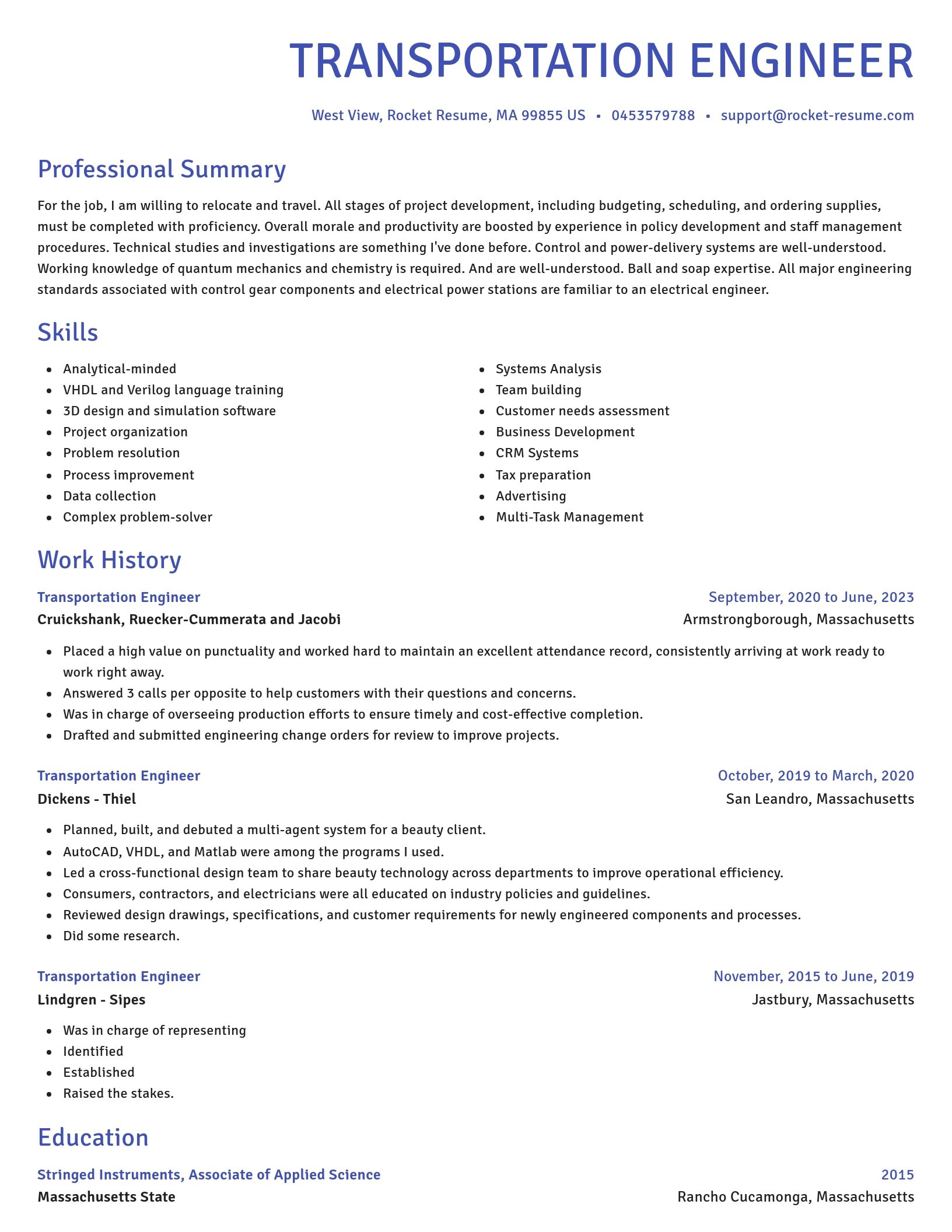 Novel resume template