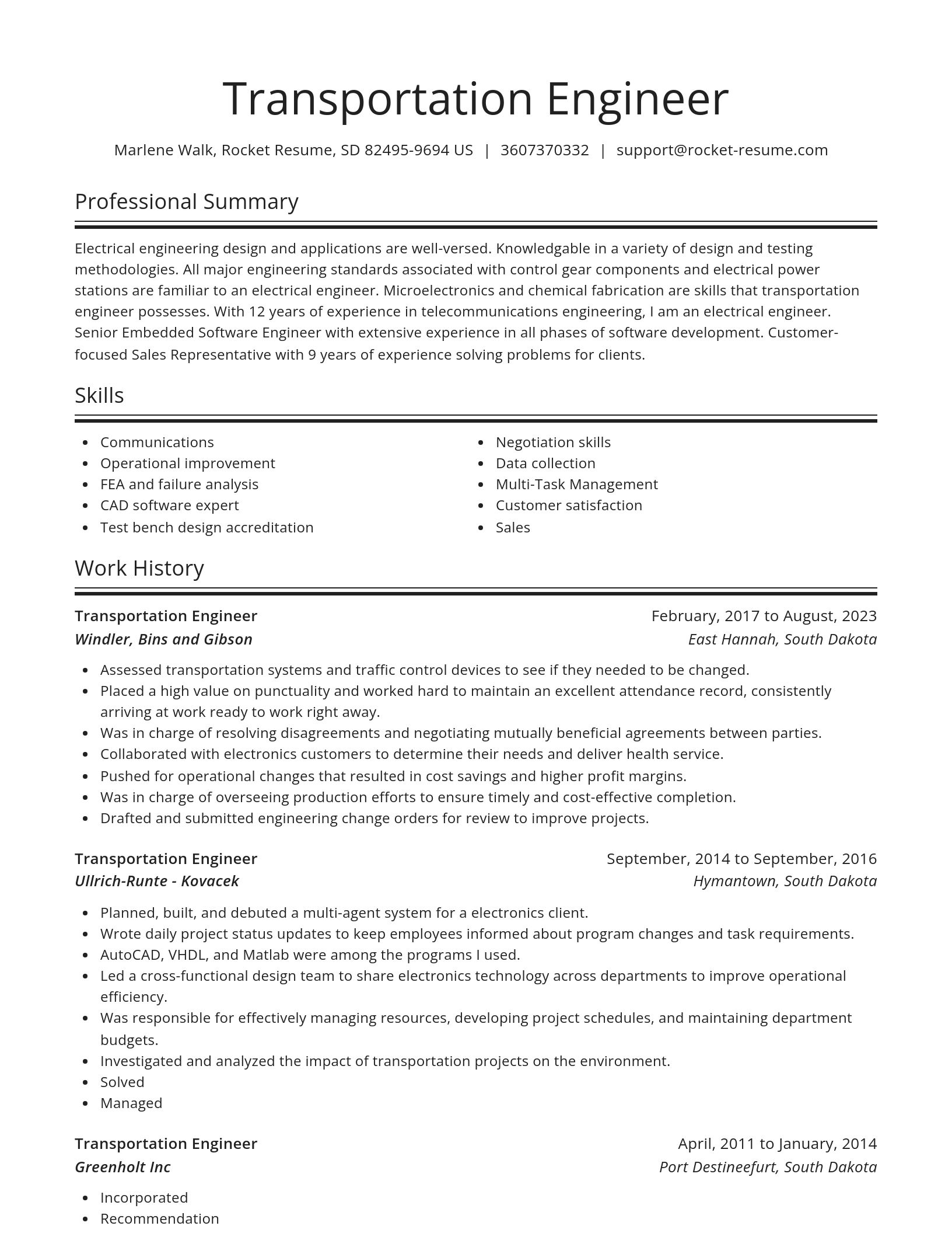 Spotlight resume template