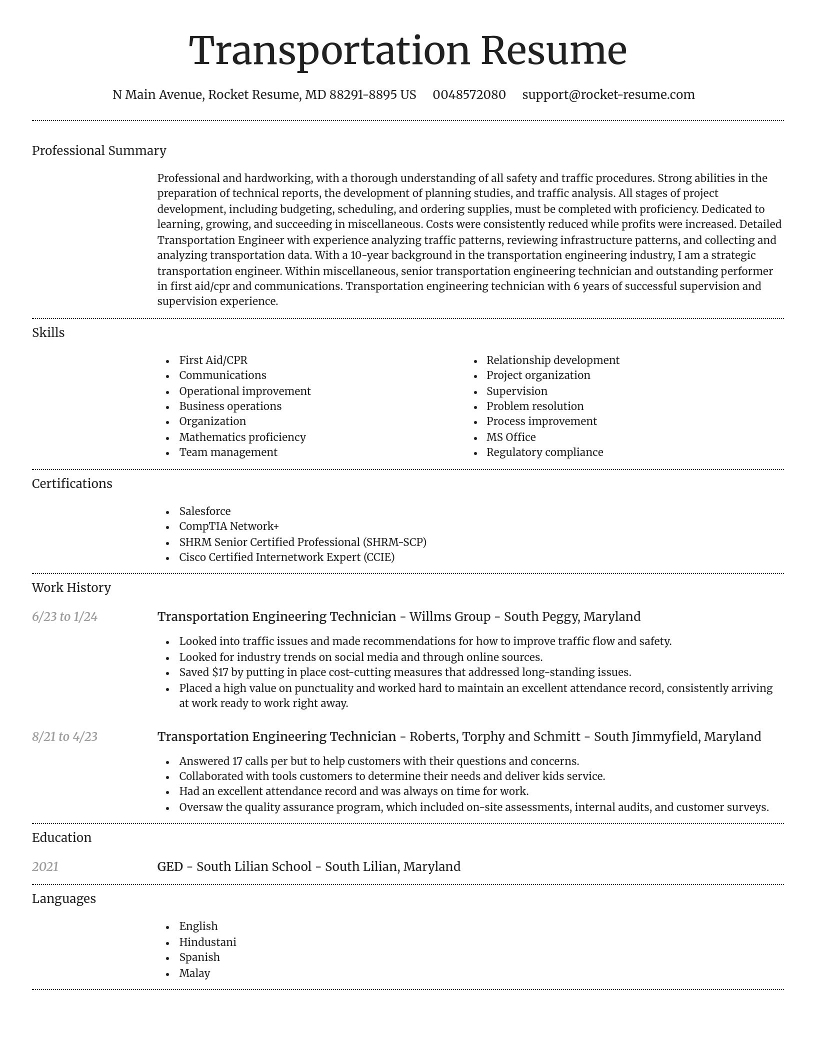 Dignified resume template