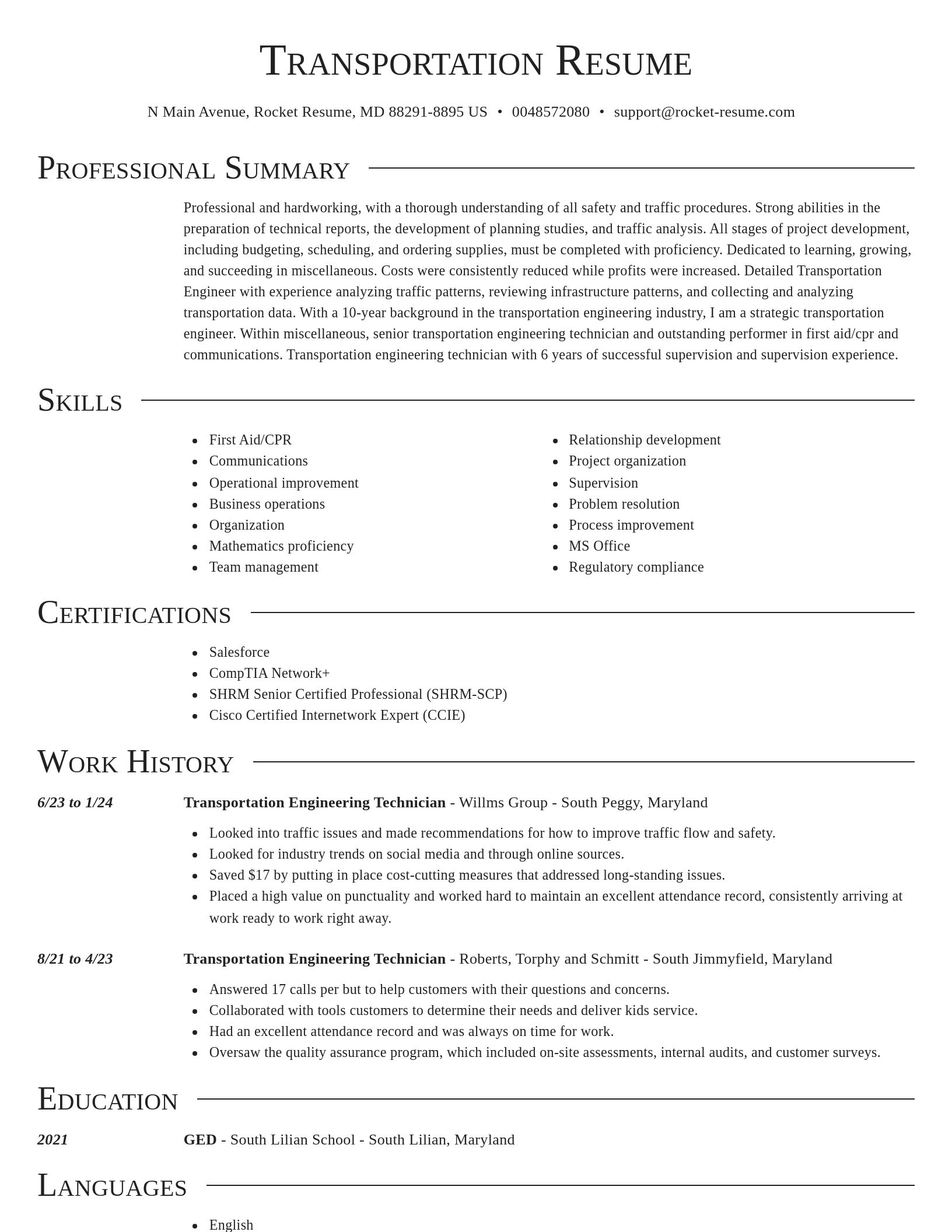 Director resume template