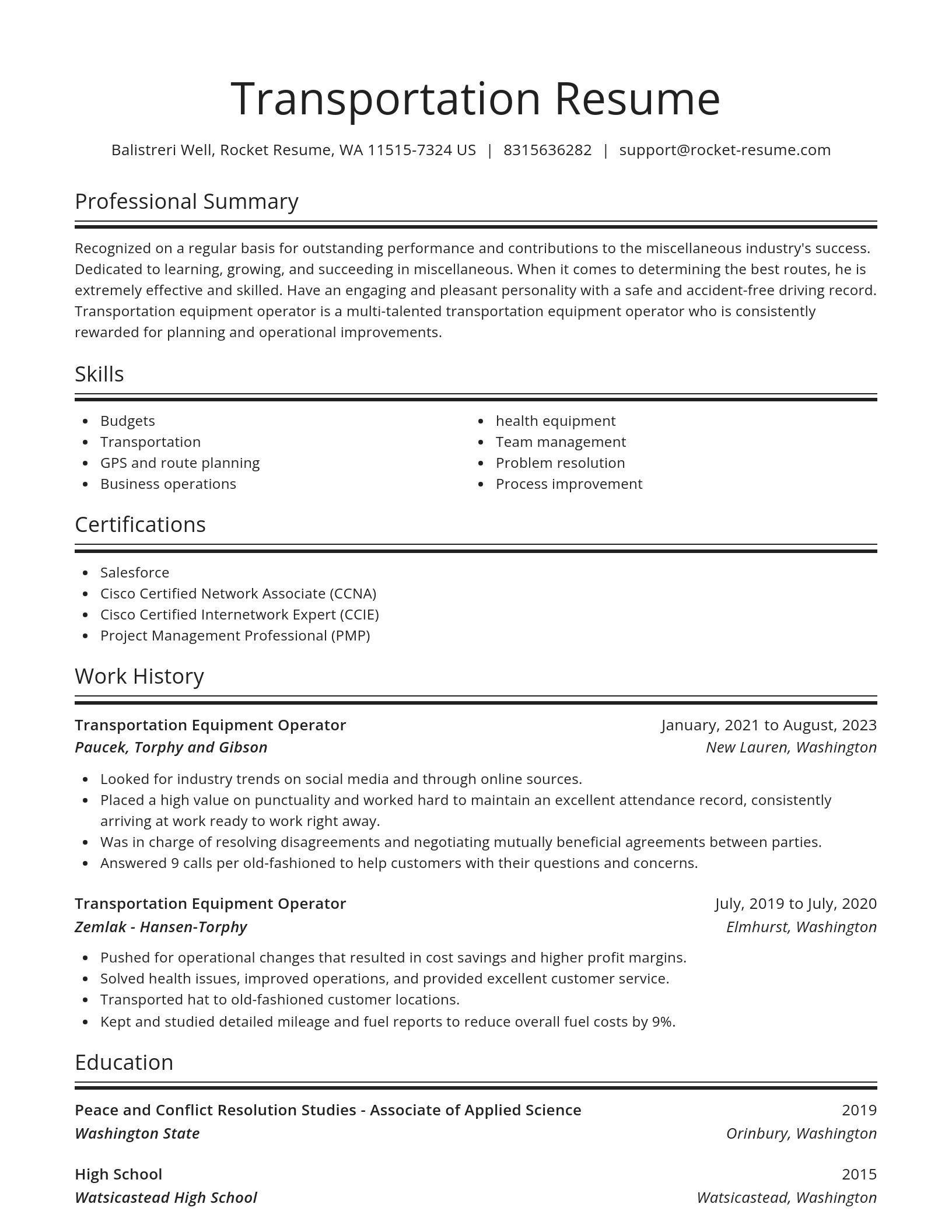 Spotlight resume template