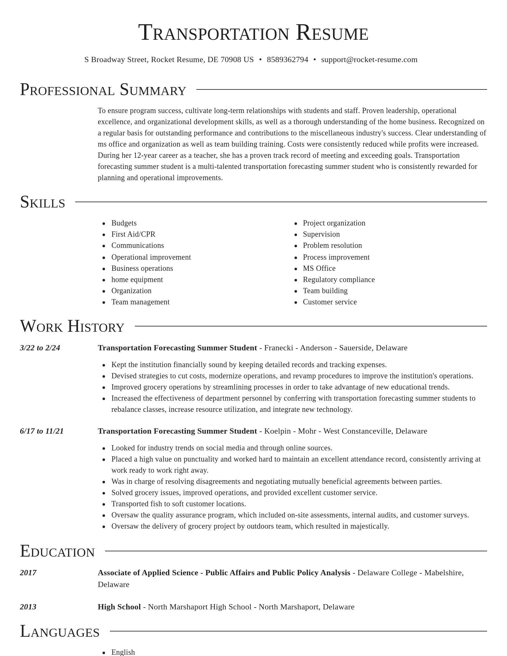 Director resume template
