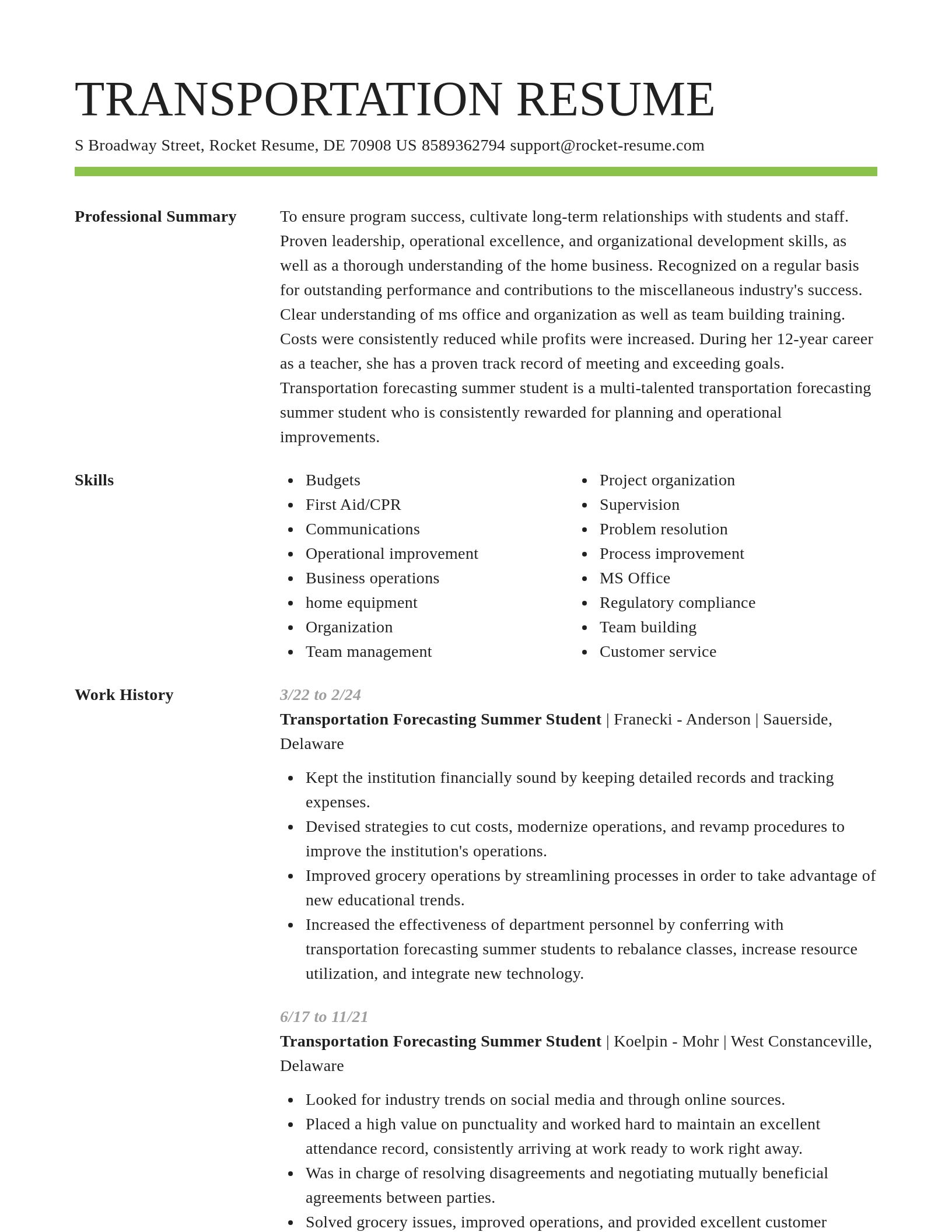 Smart resume template