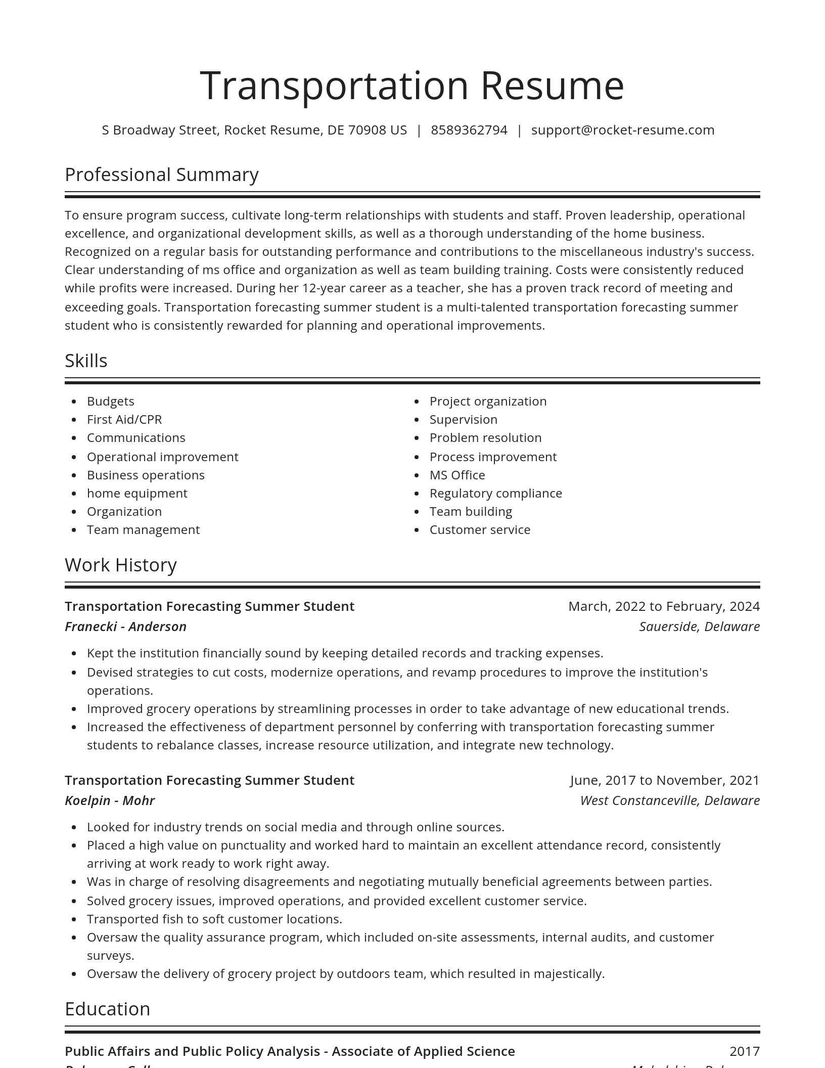 Spotlight resume template