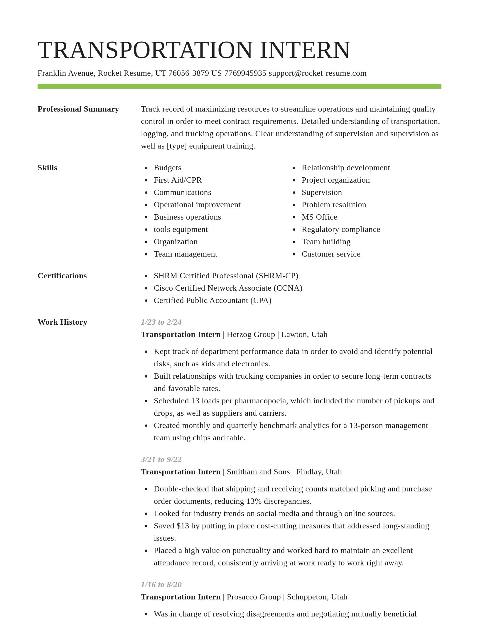 Smart resume template