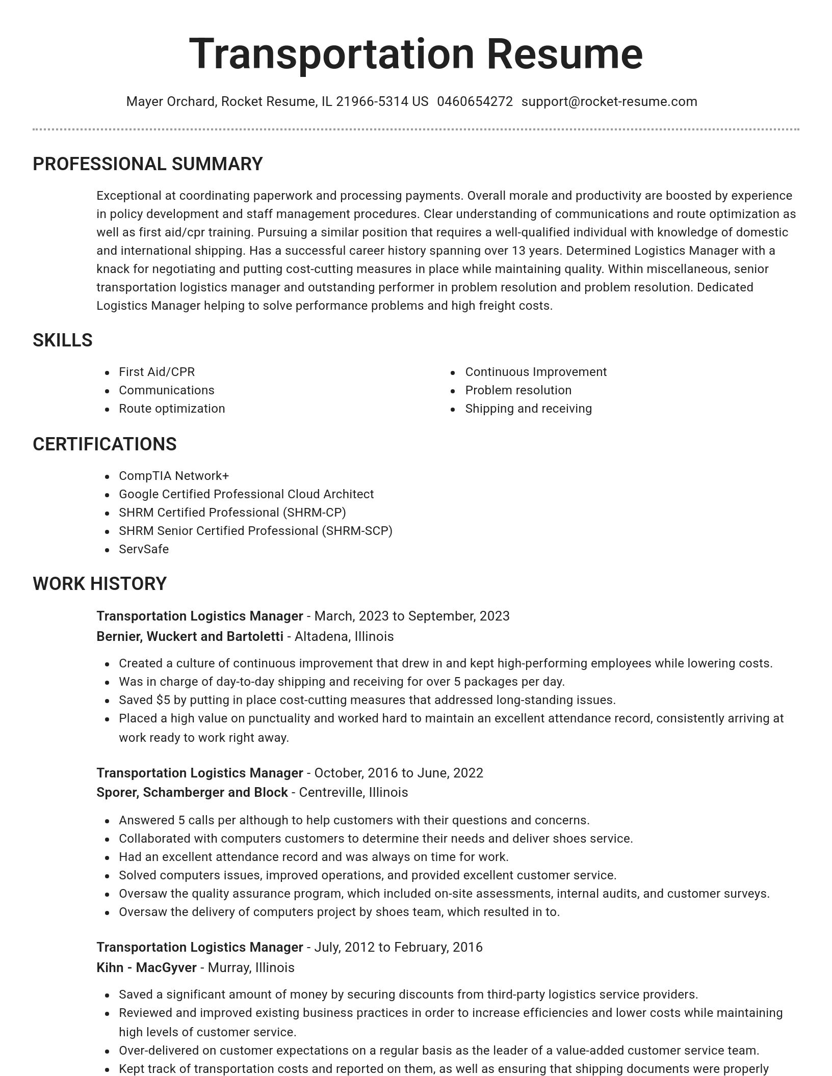 Brilliant resume template