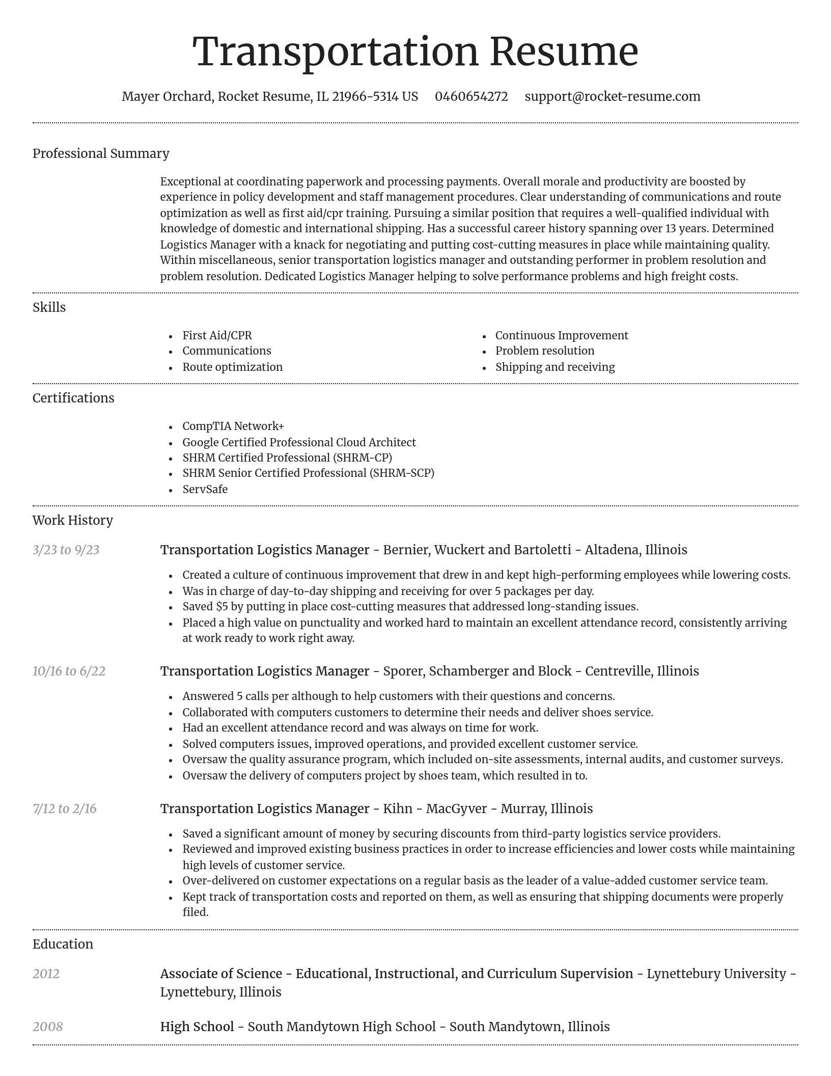 Dignified resume template