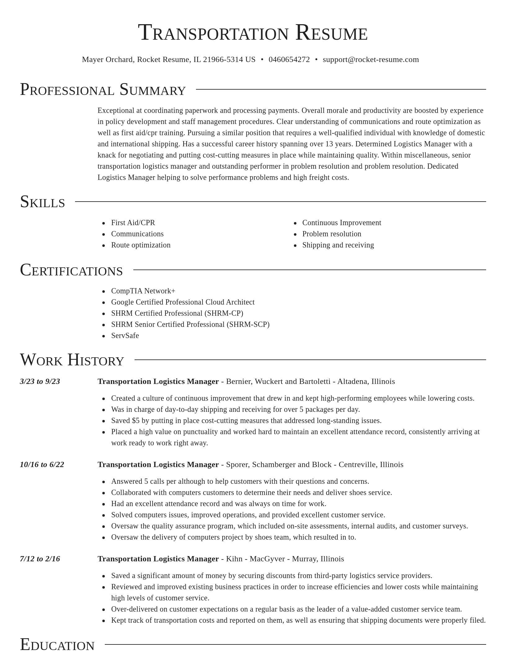 Director resume template