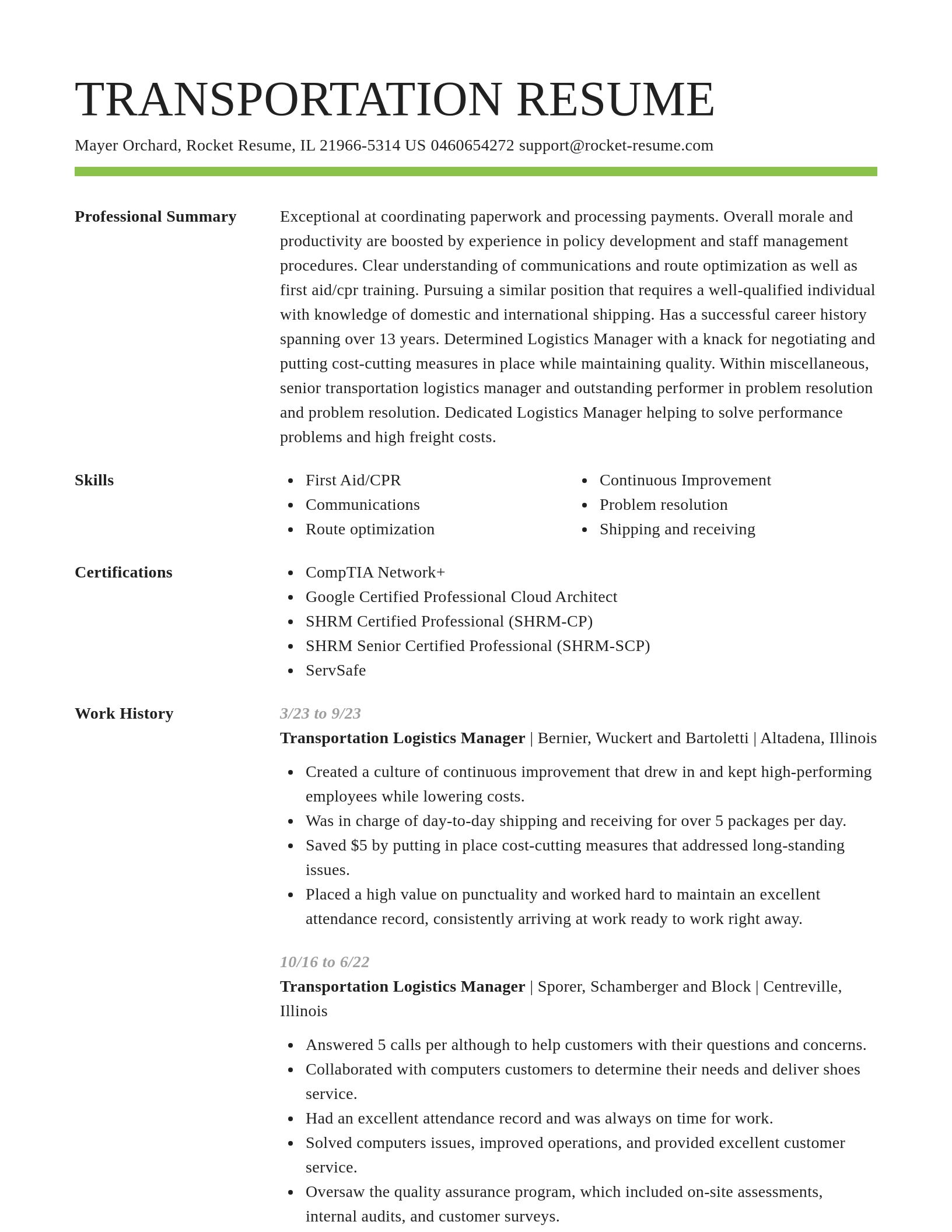 Smart resume template