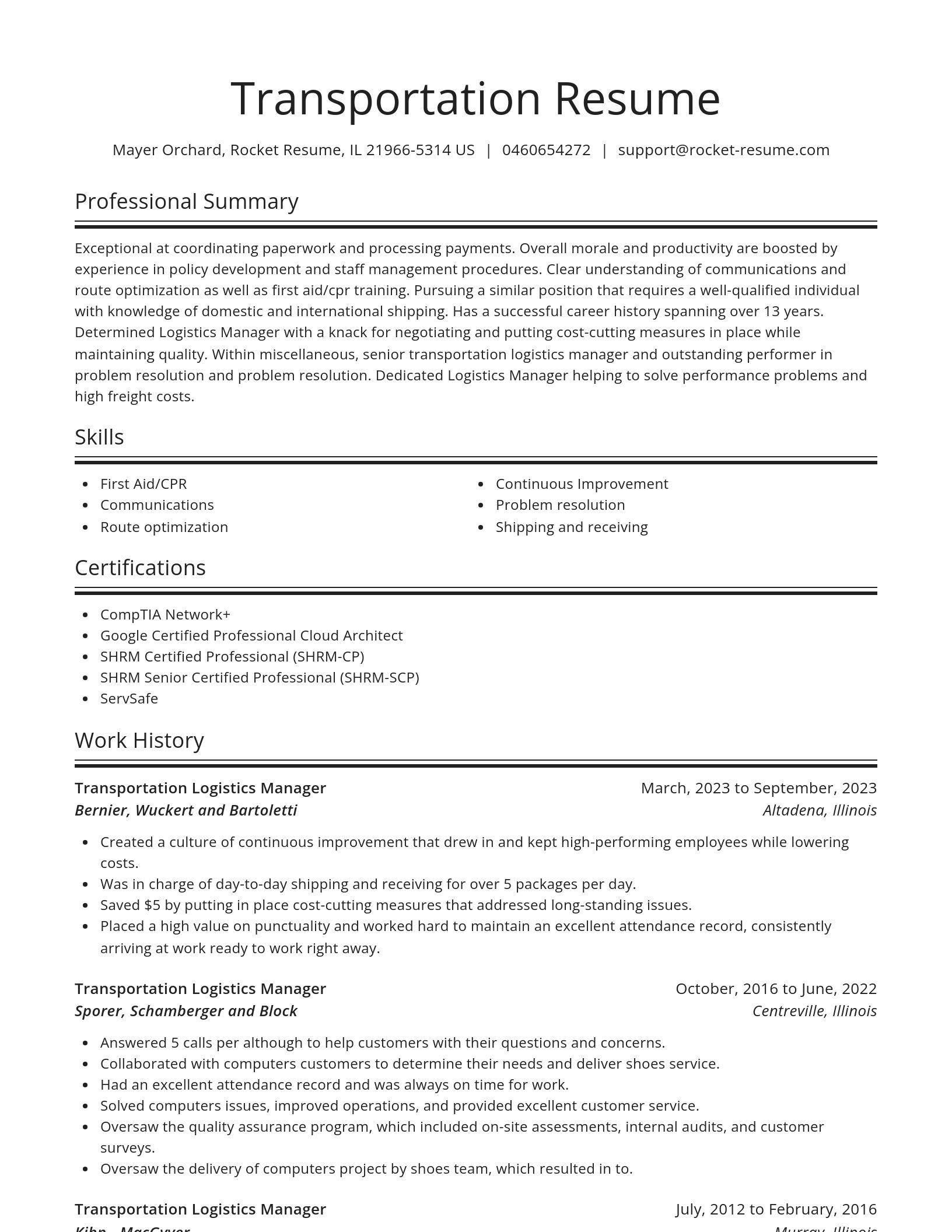 Spotlight resume template