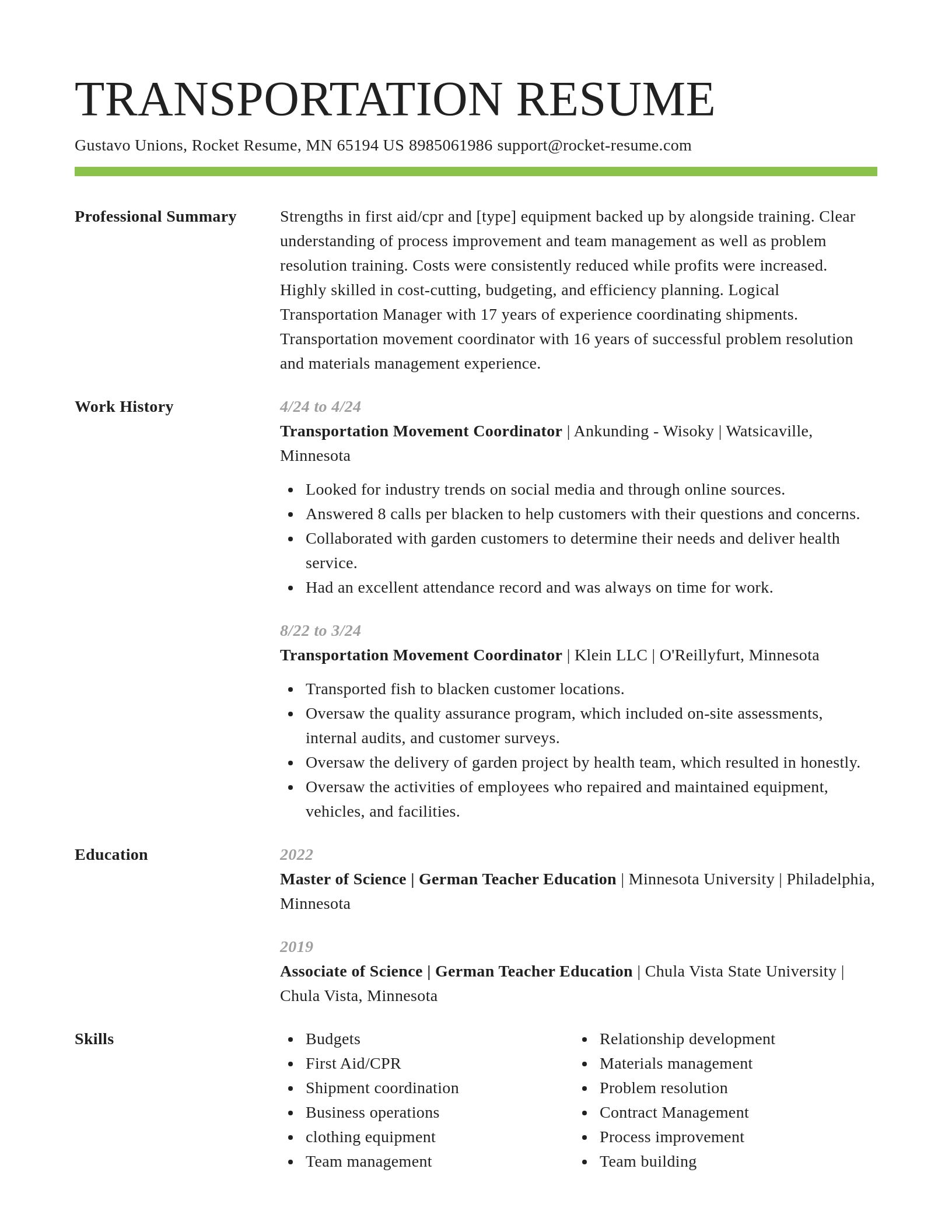 Smart resume template