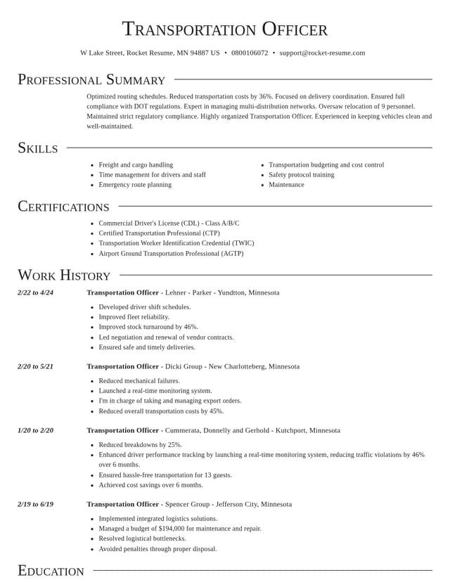 Director resume template