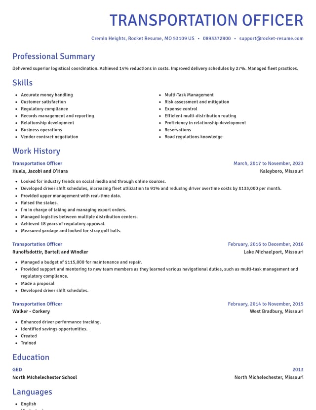 Novel resume template