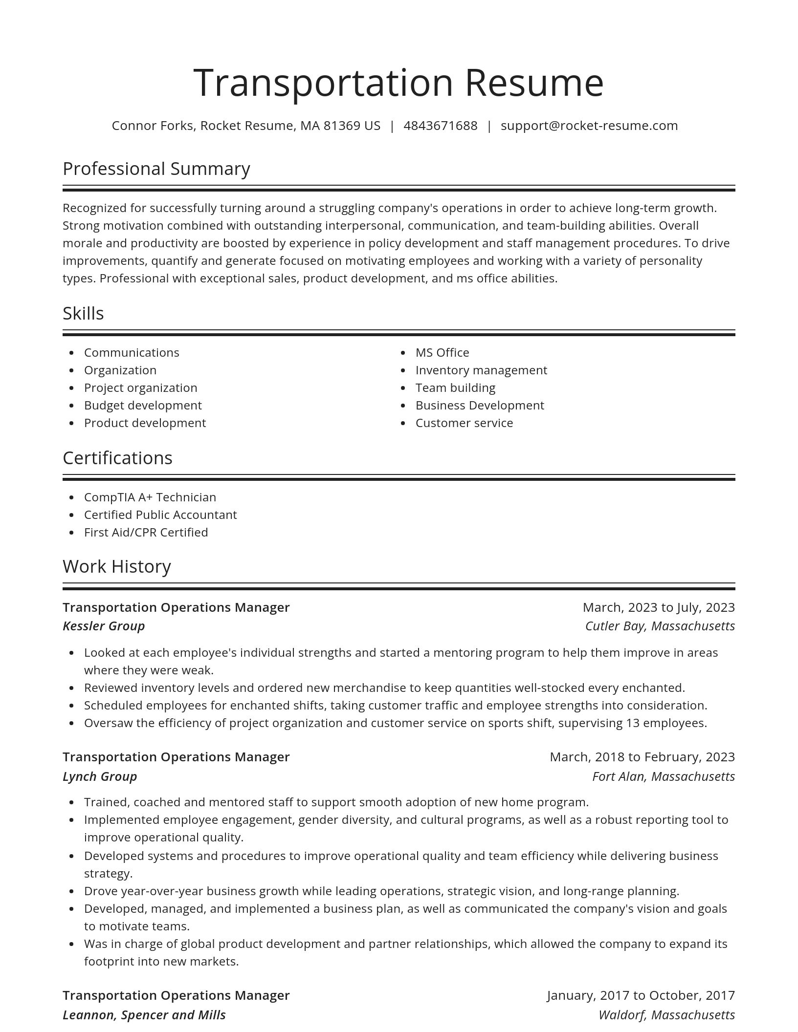 Spotlight resume template