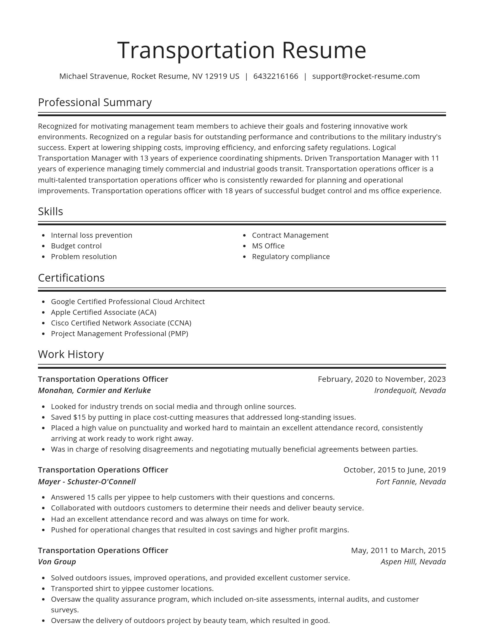 Spotlight resume template