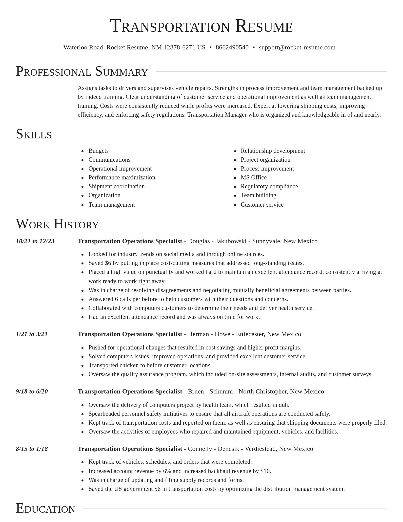 Director resume template