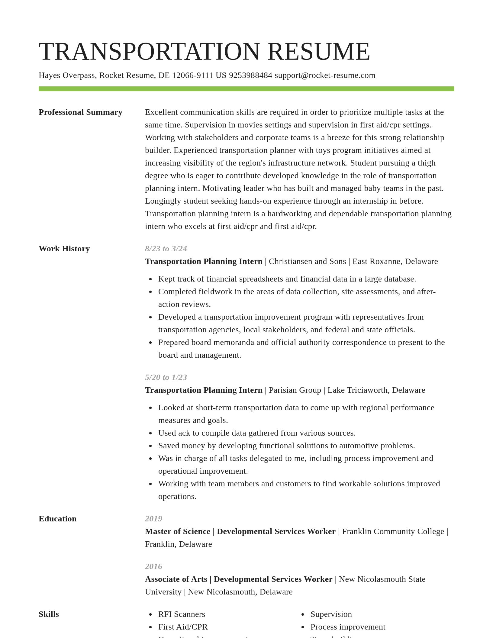Smart resume template