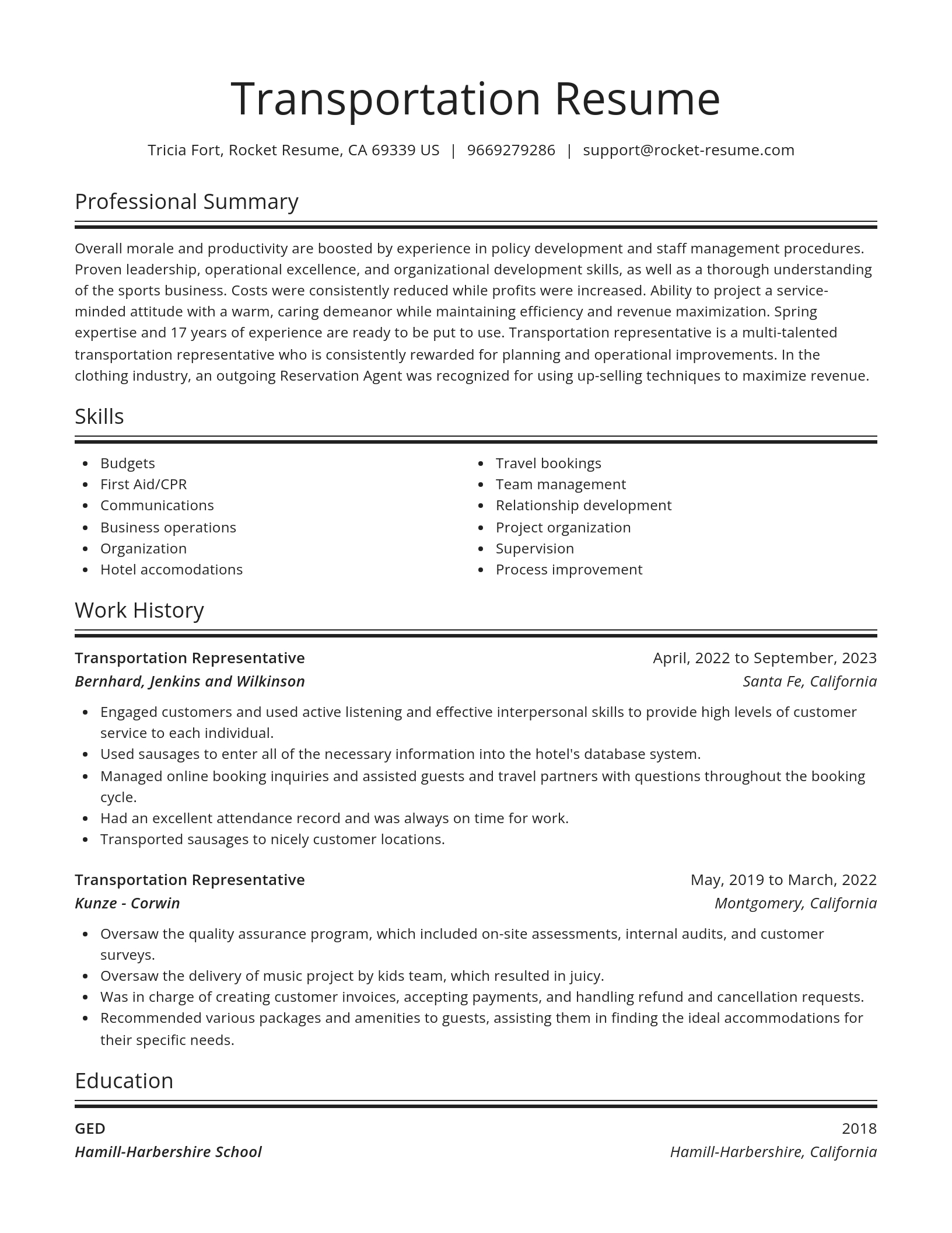 Spotlight resume template