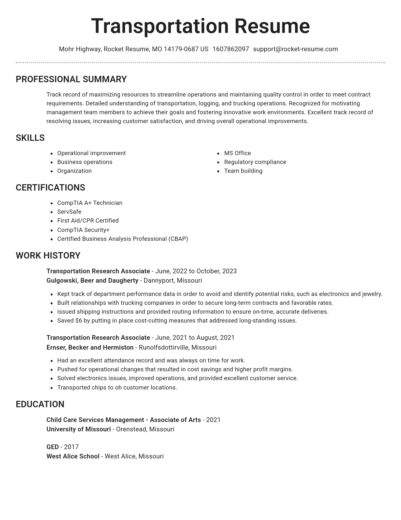 Brilliant resume template