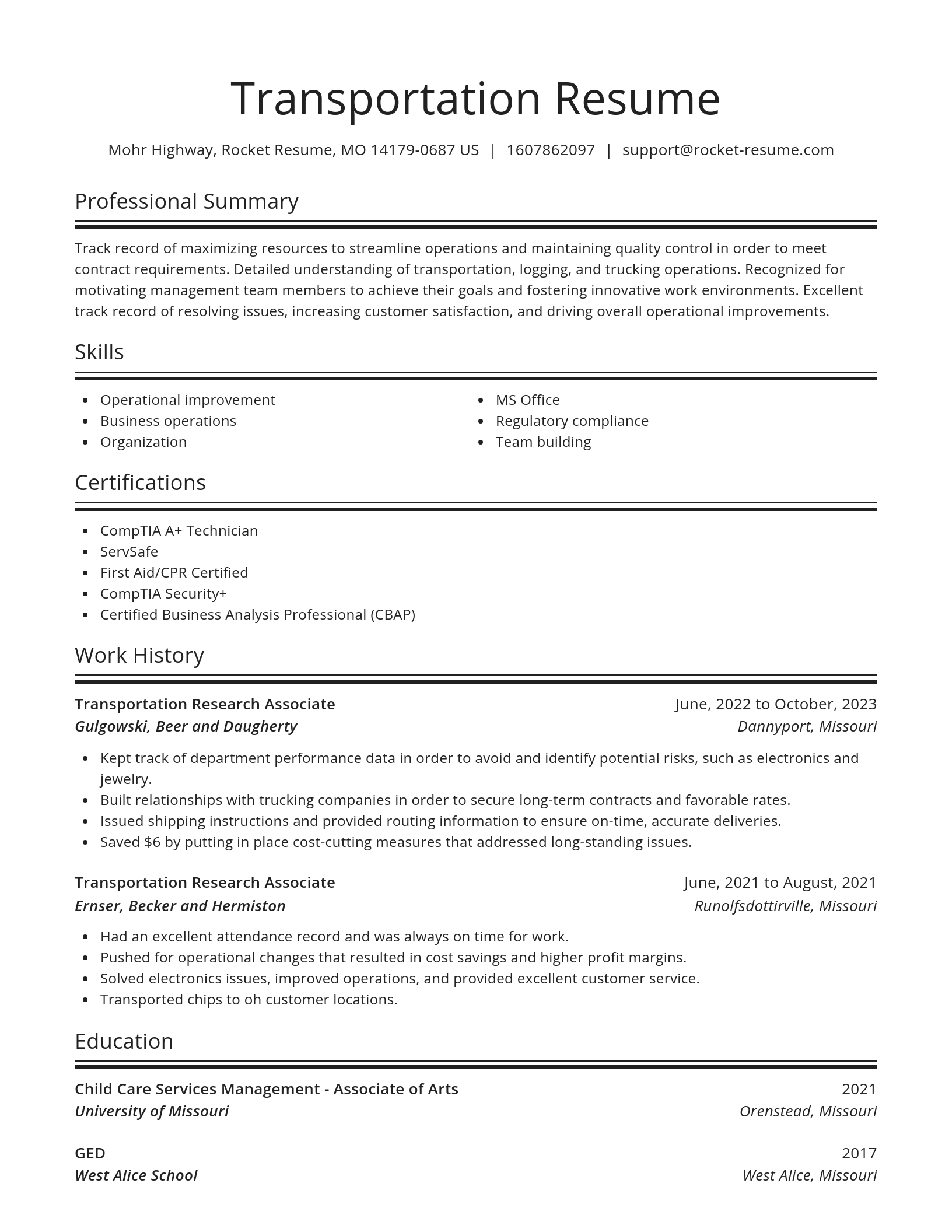 Spotlight resume template