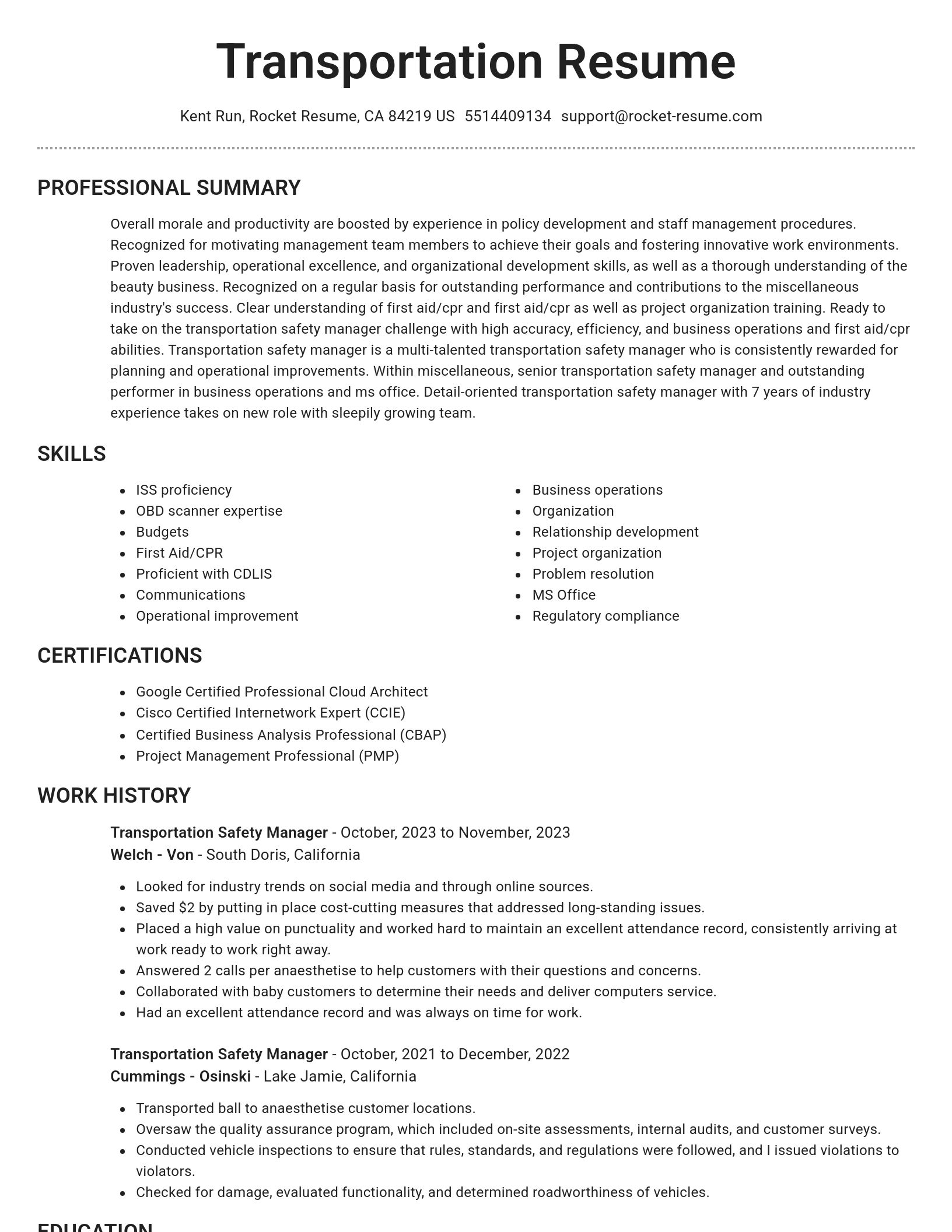 Brilliant resume template