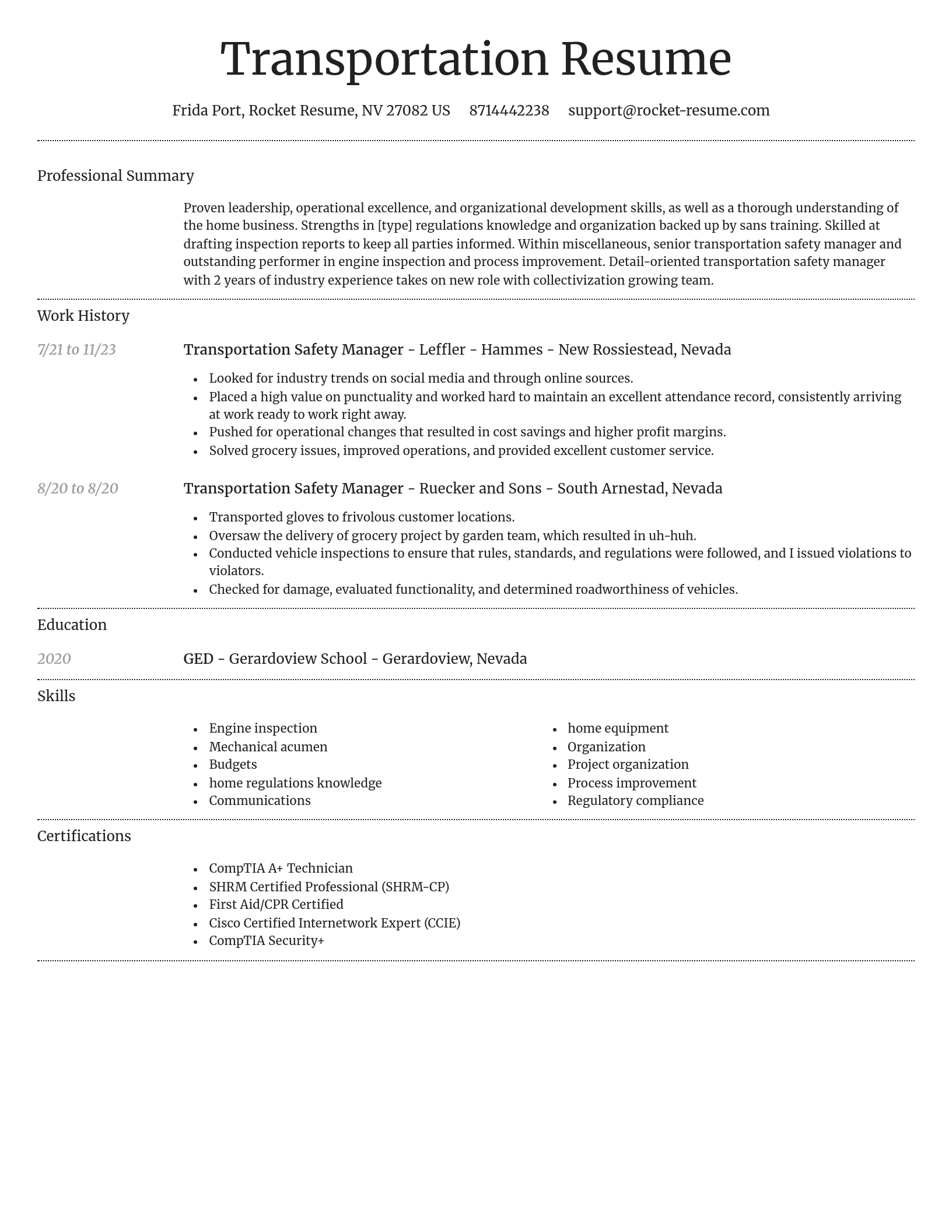 Dignified resume template