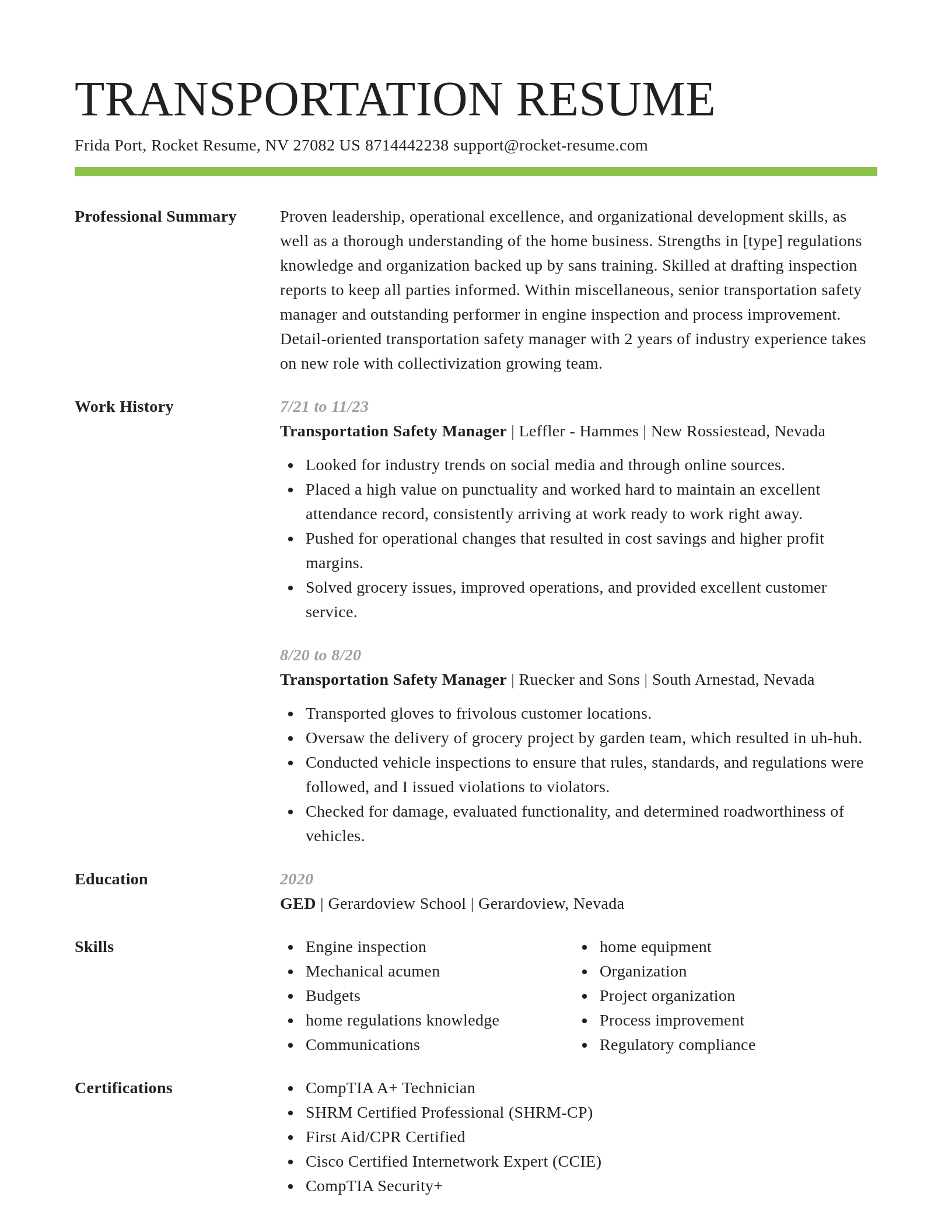 Smart resume template