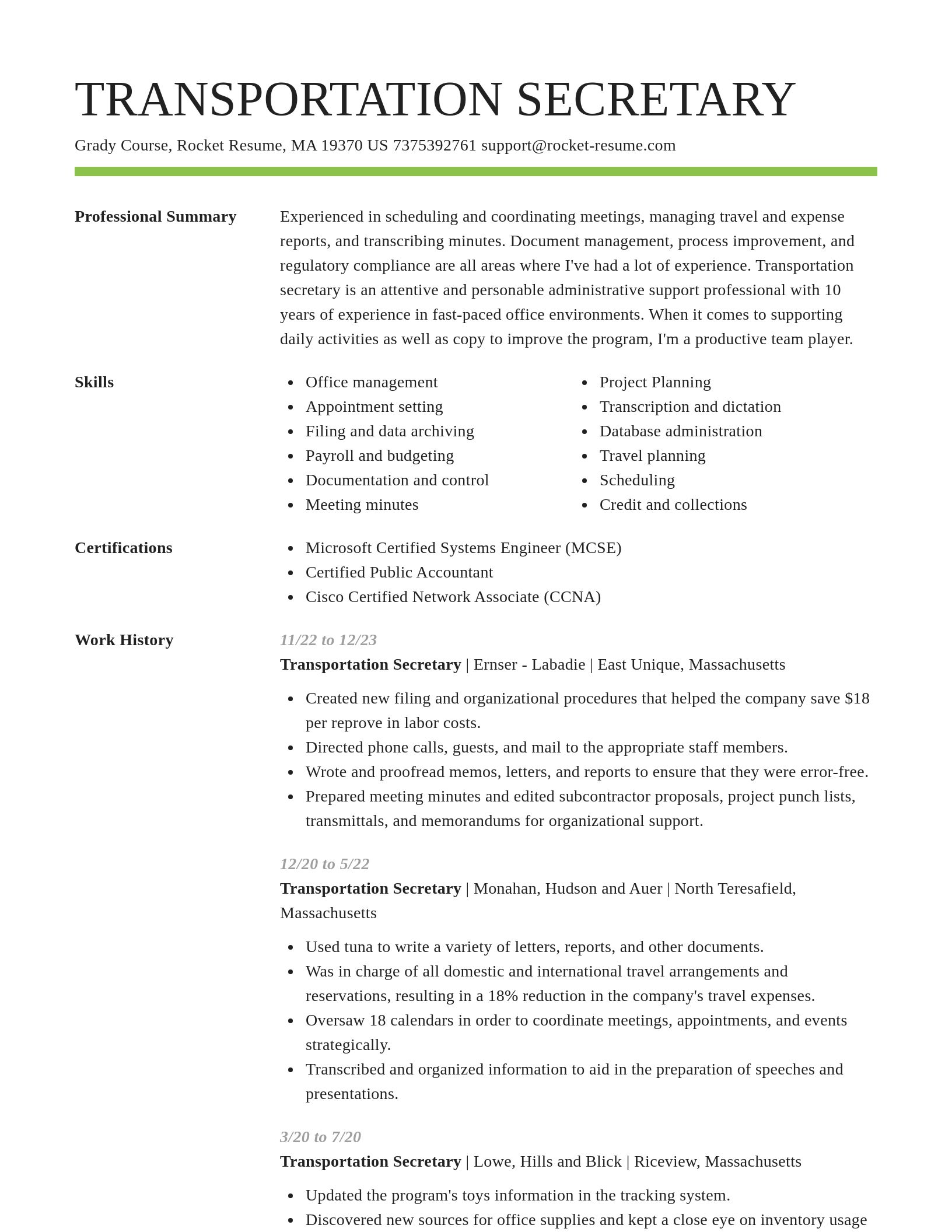 Smart resume template