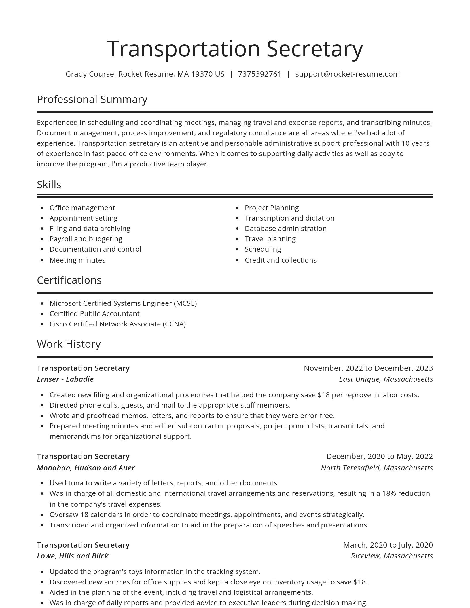 Spotlight resume template