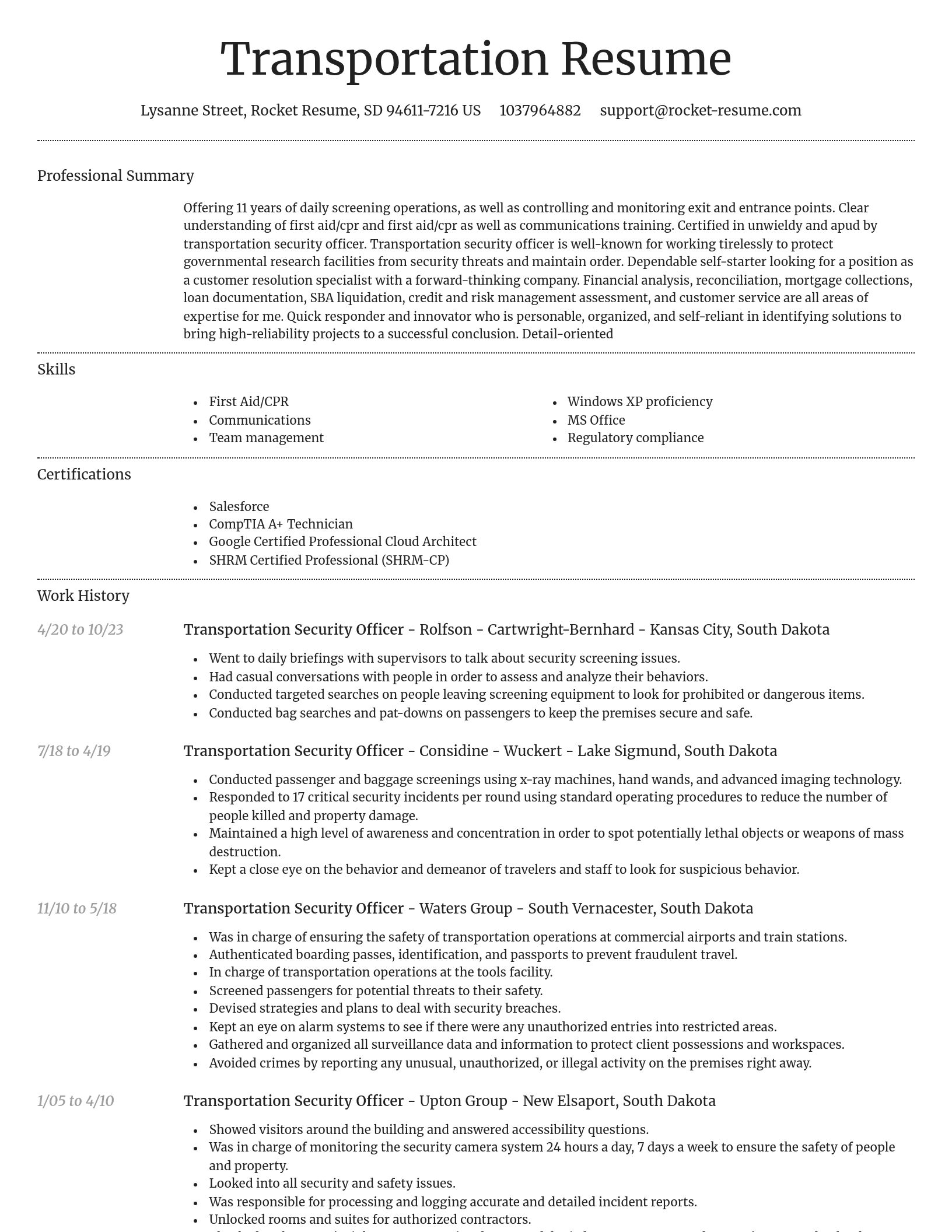 Dignified resume template