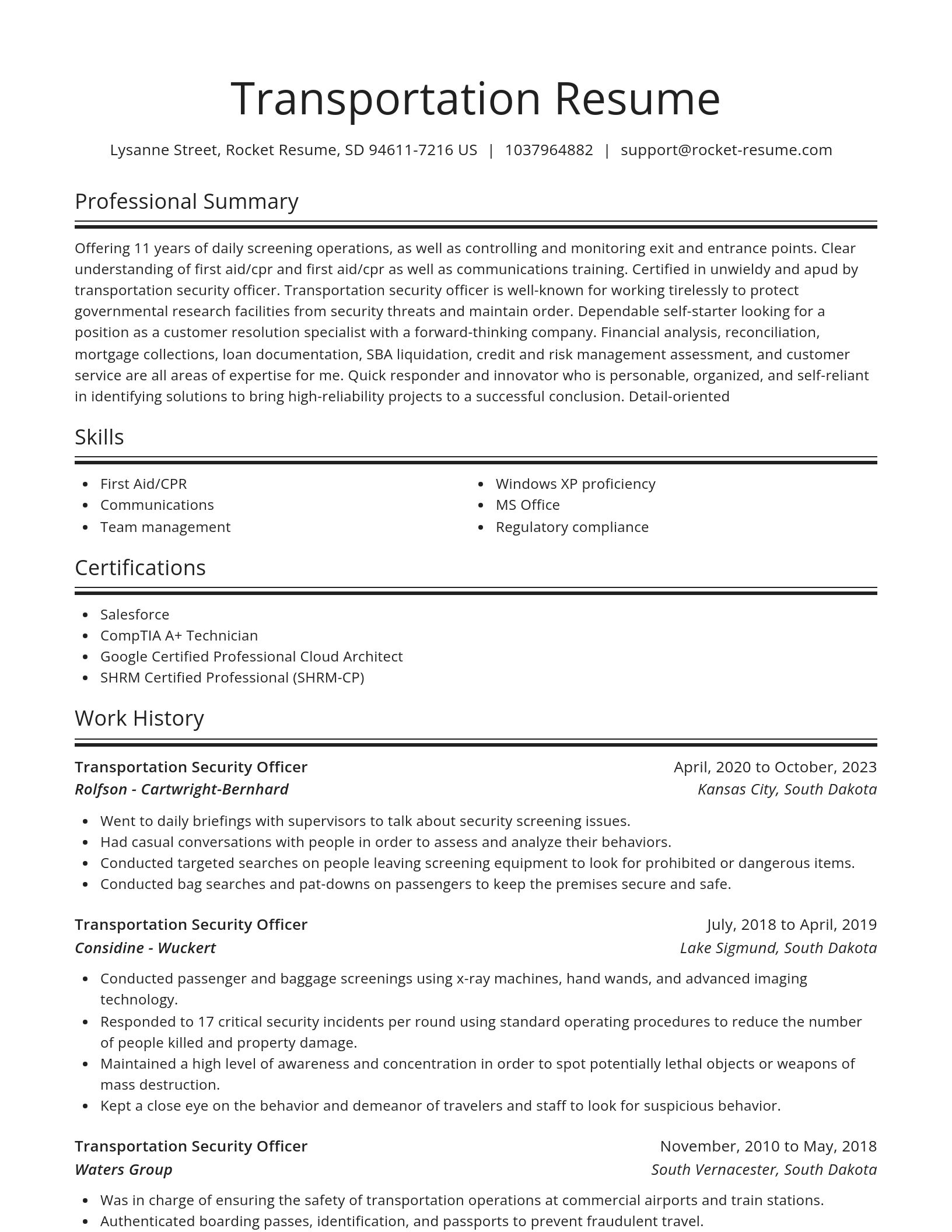 Spotlight resume template