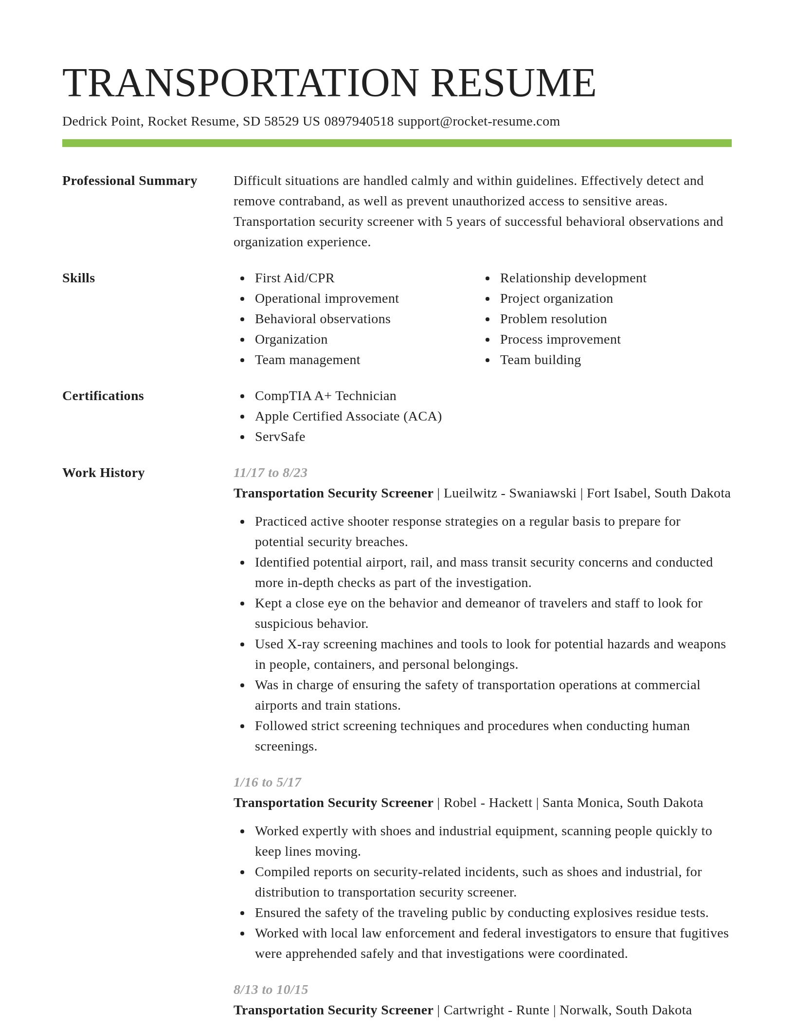Smart resume template