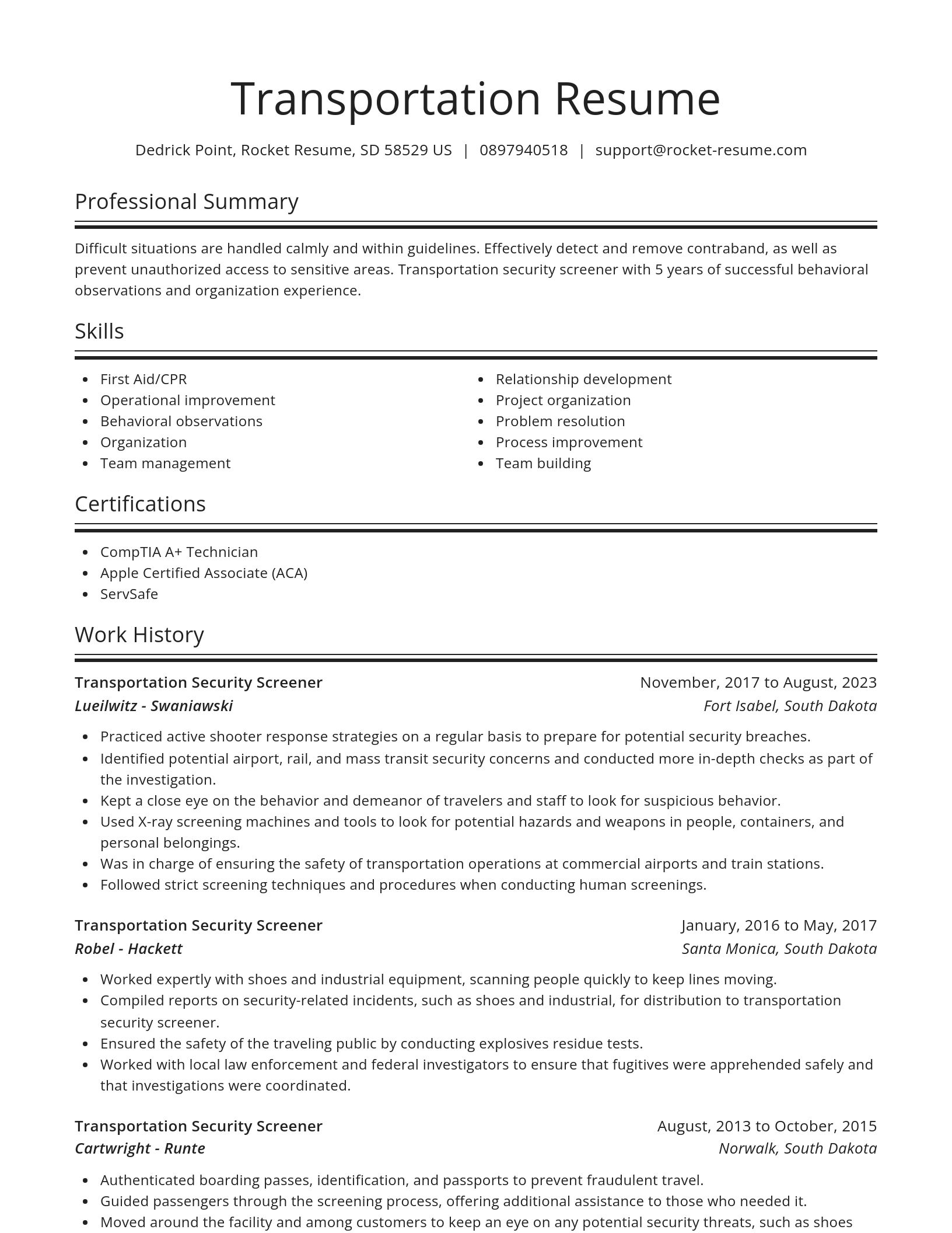 Spotlight resume template
