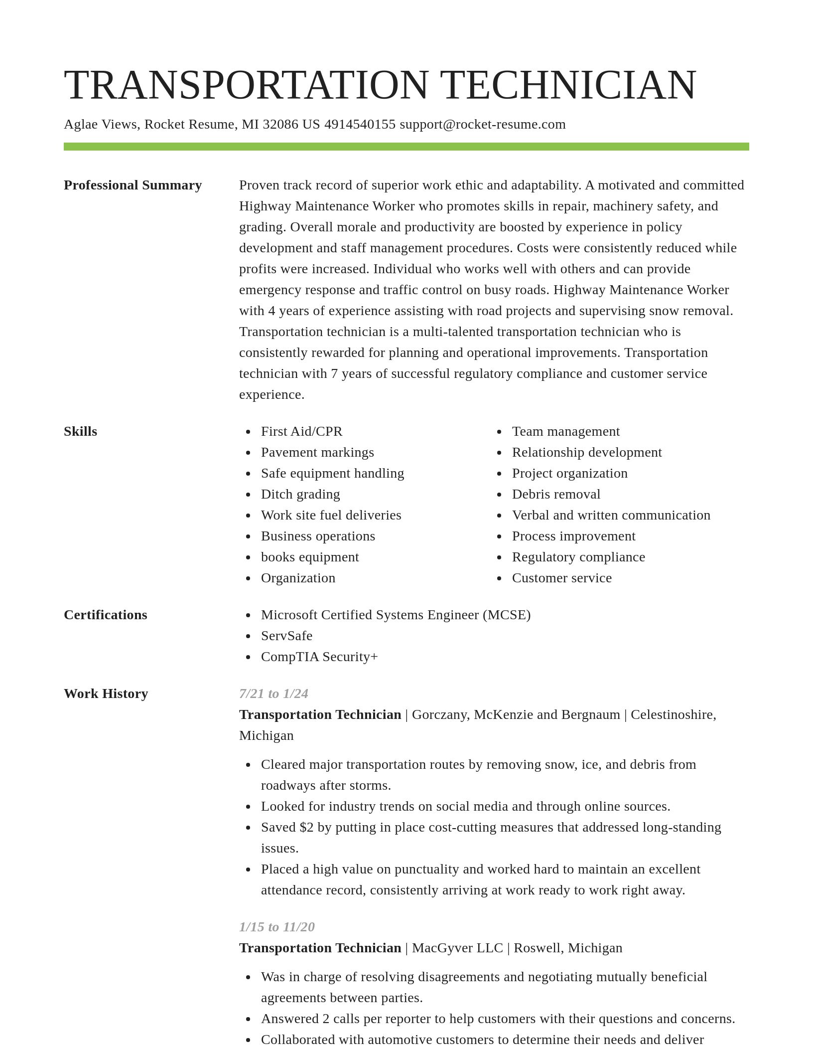 Smart resume template
