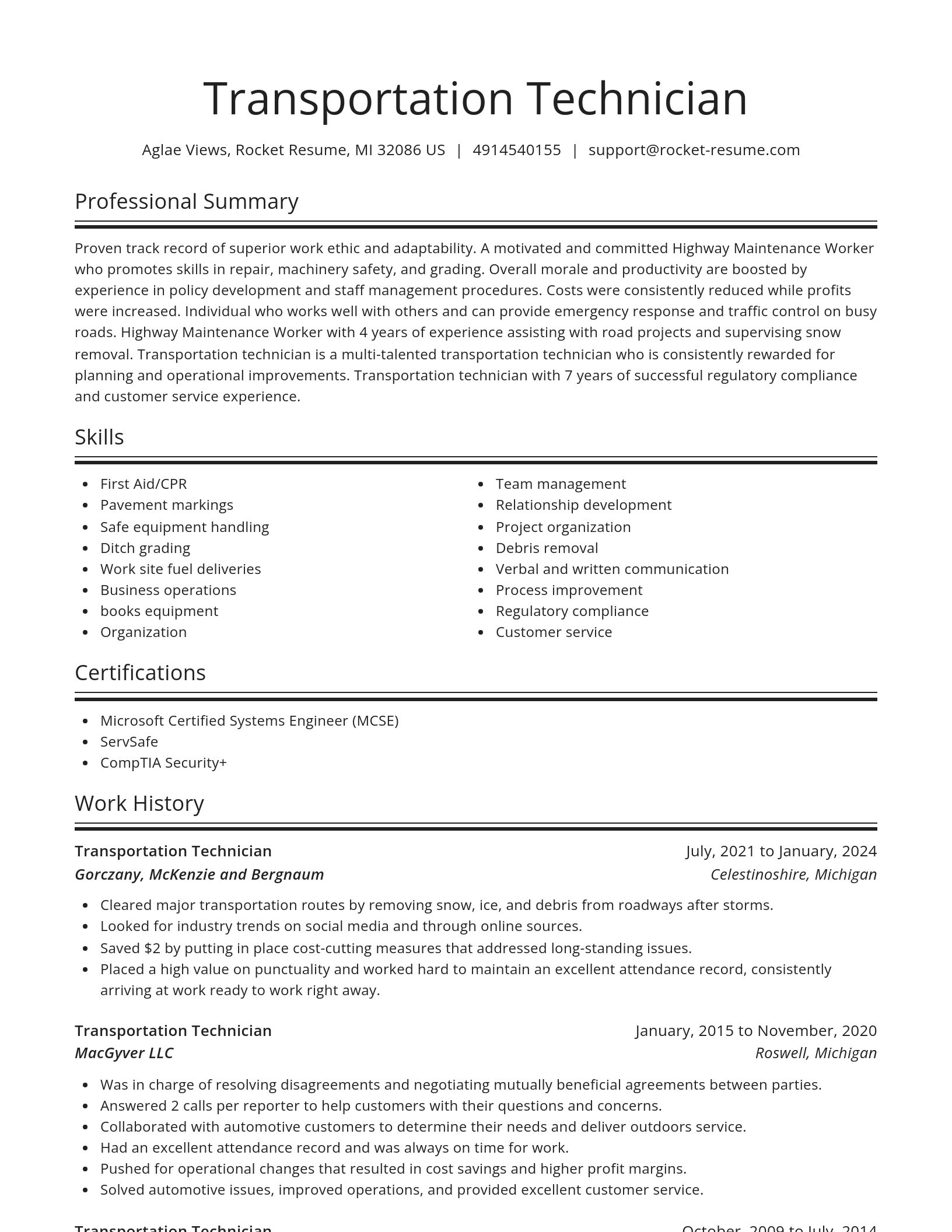 Spotlight resume template